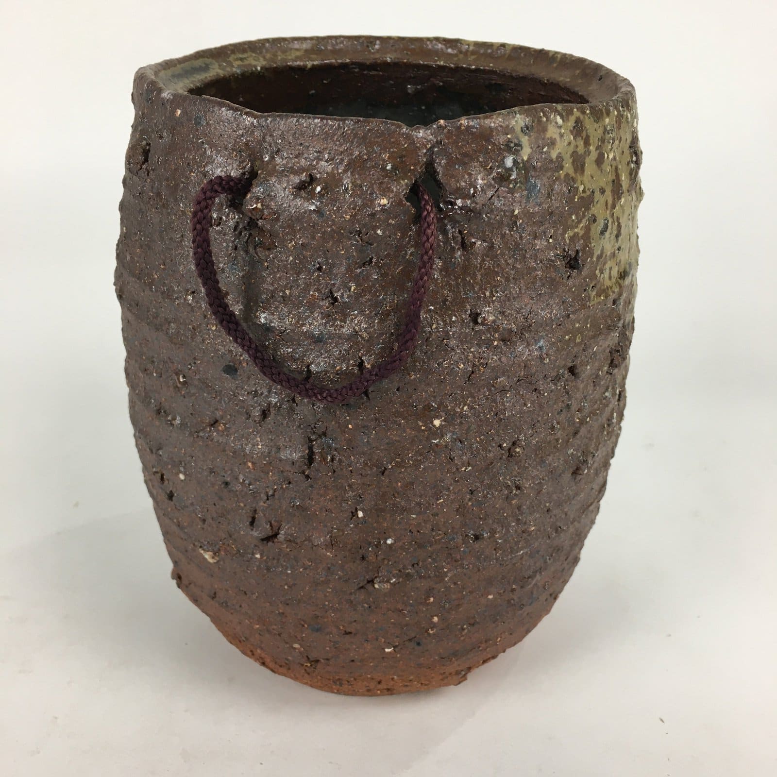 Japanese Ceramic Flower Vase Vtg Kabin Ikebana Arrangement Brown FV963