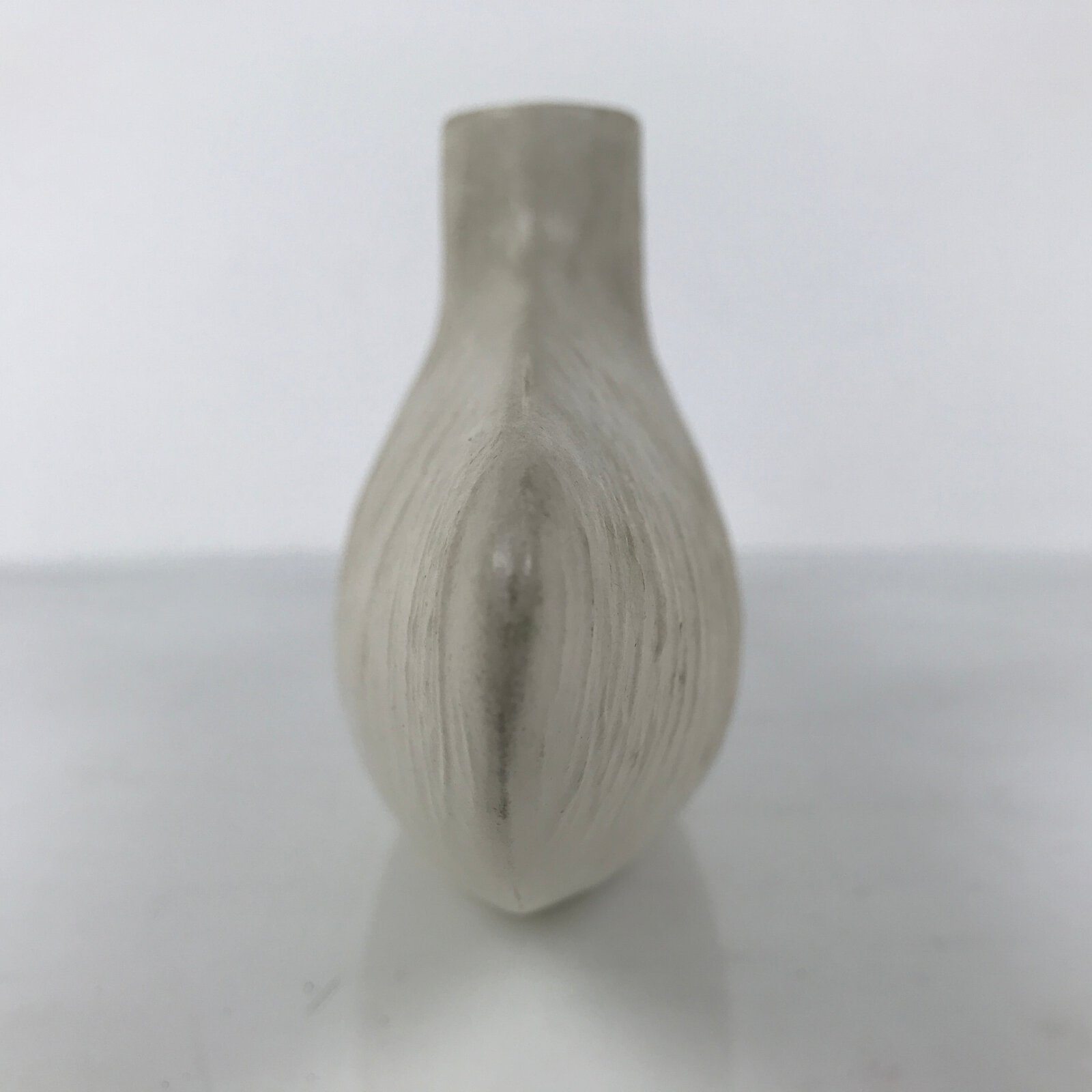 Japanese Ceramic Flower Vase Vtg Kabin White Wide Unique Textured Boat FK222