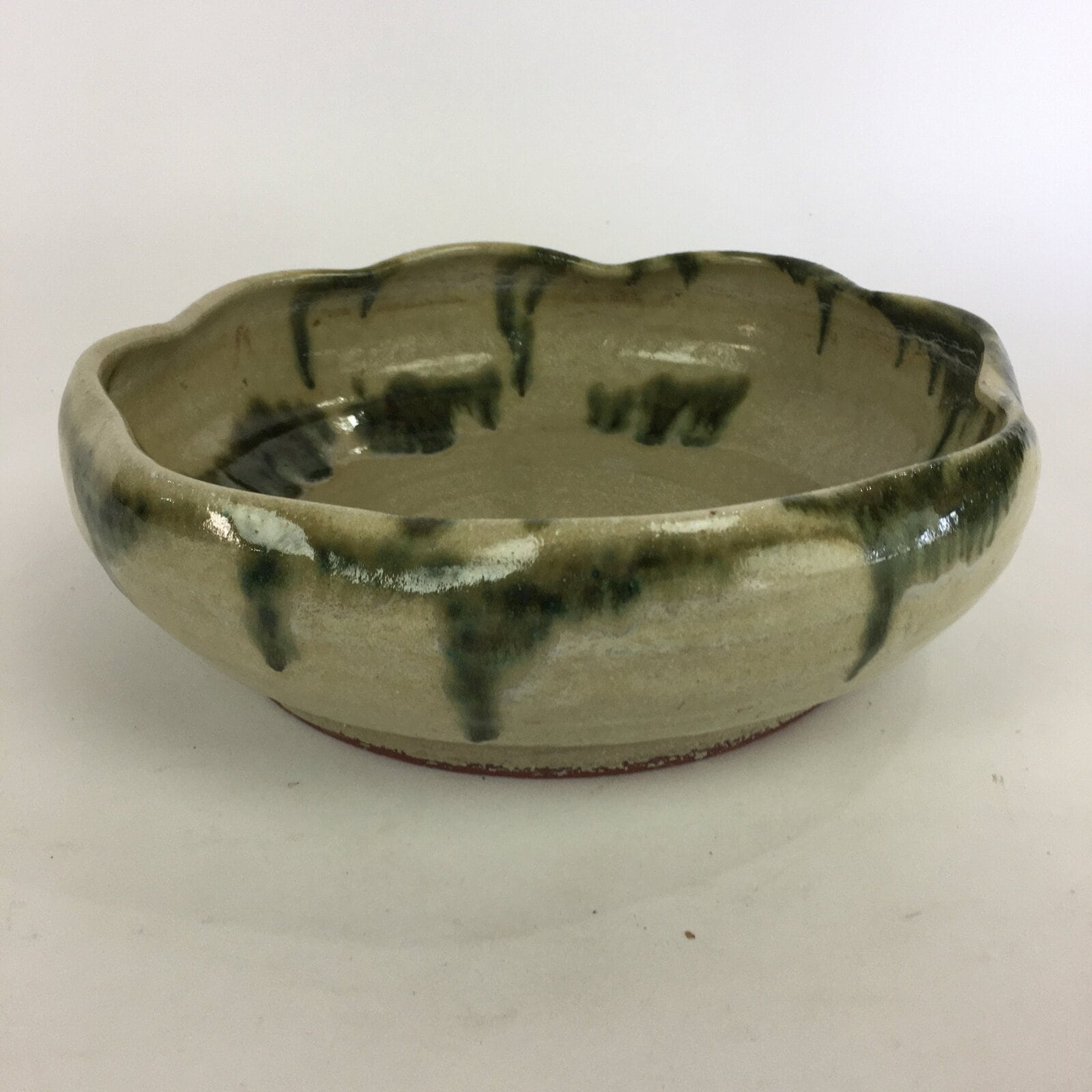 Japanese Ceramic Flower Vase Vtg Pottery Suiban Ikebana Arrangement PP720