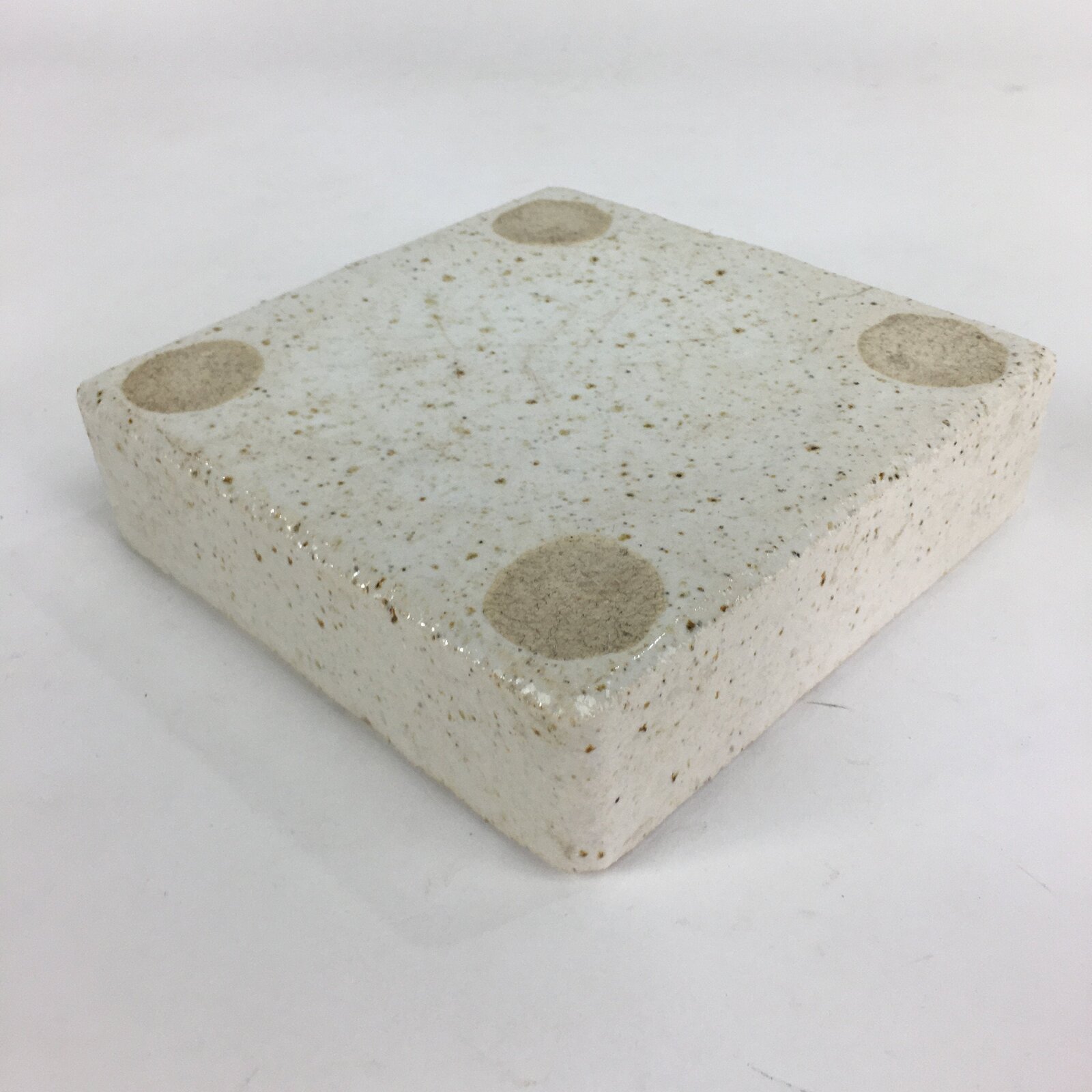 Japanese Ceramic Flower Vase Vtg Pottery Suiban Ikebana Arrangement White PP524