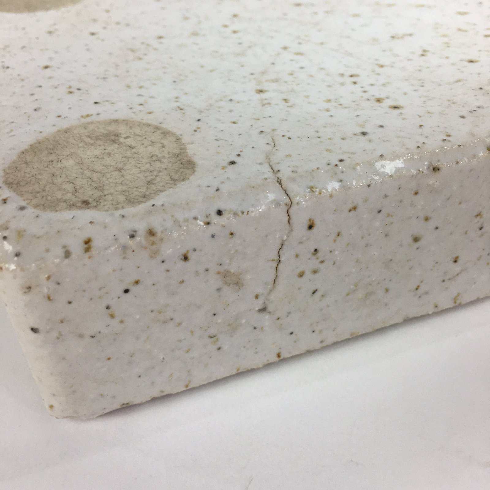 Japanese Ceramic Flower Vase Vtg Pottery Suiban Ikebana Arrangement White PP524