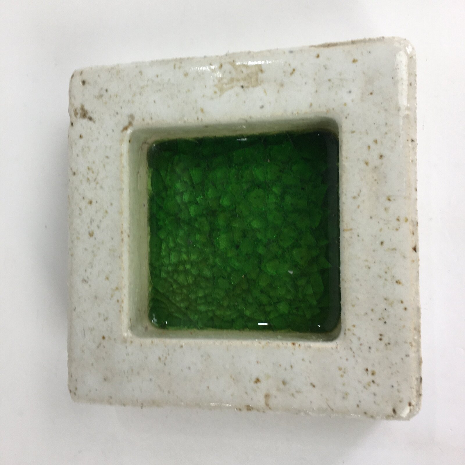 Japanese Ceramic Flower Vase Vtg Pottery Suiban Ikebana Arrangement White PP524