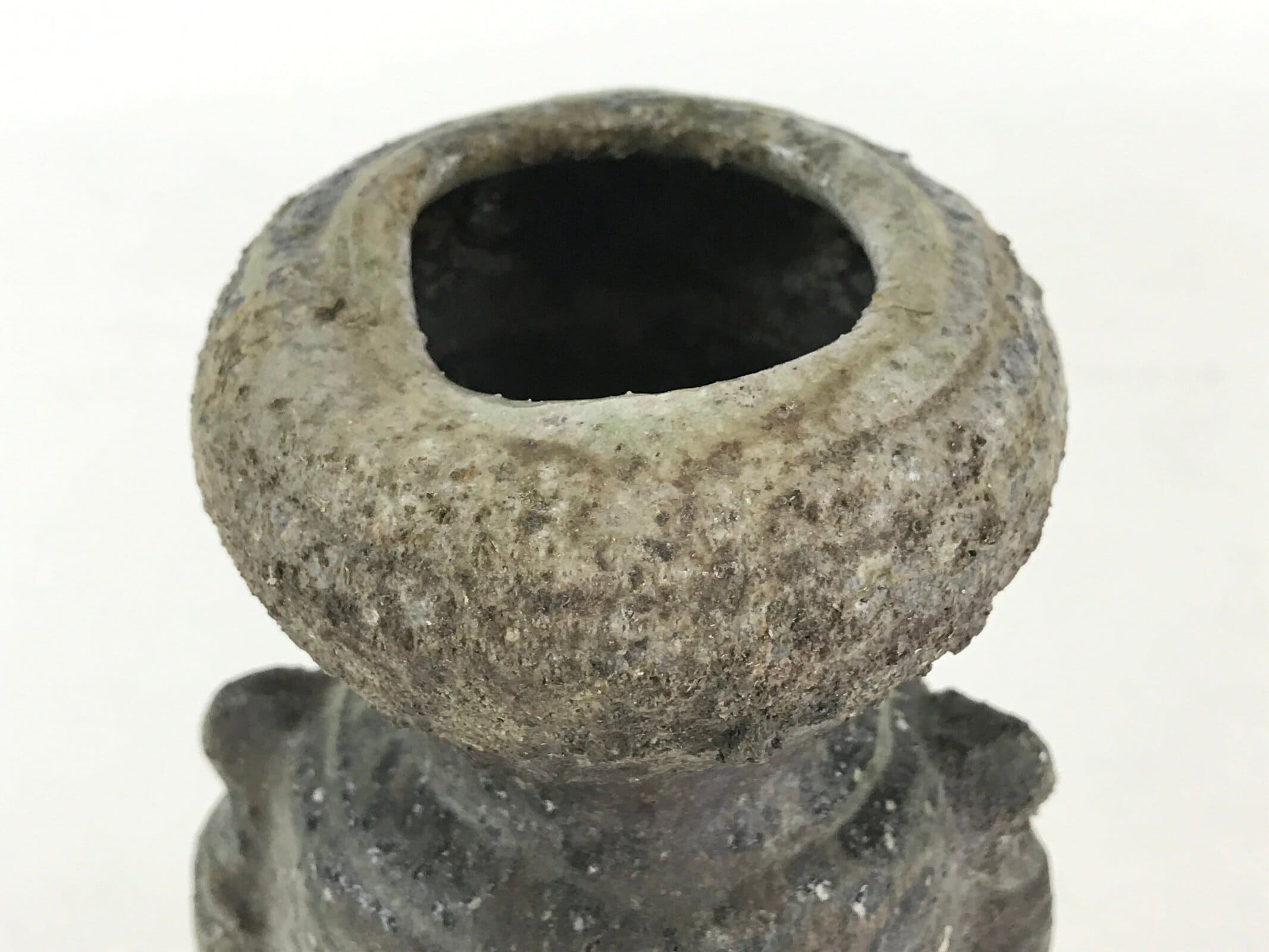 Japanese Ceramic Flower Vase Vtg Rough Surface Kabin Ikebana Arrangement FK23