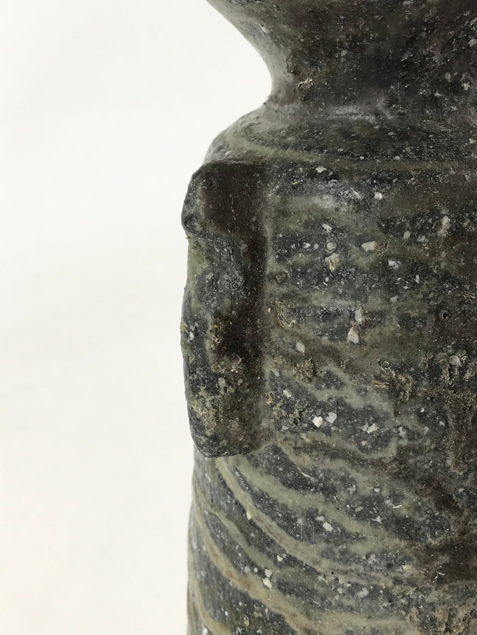 Japanese Ceramic Flower Vase Vtg Rough Surface Kabin Ikebana Arrangement FK23