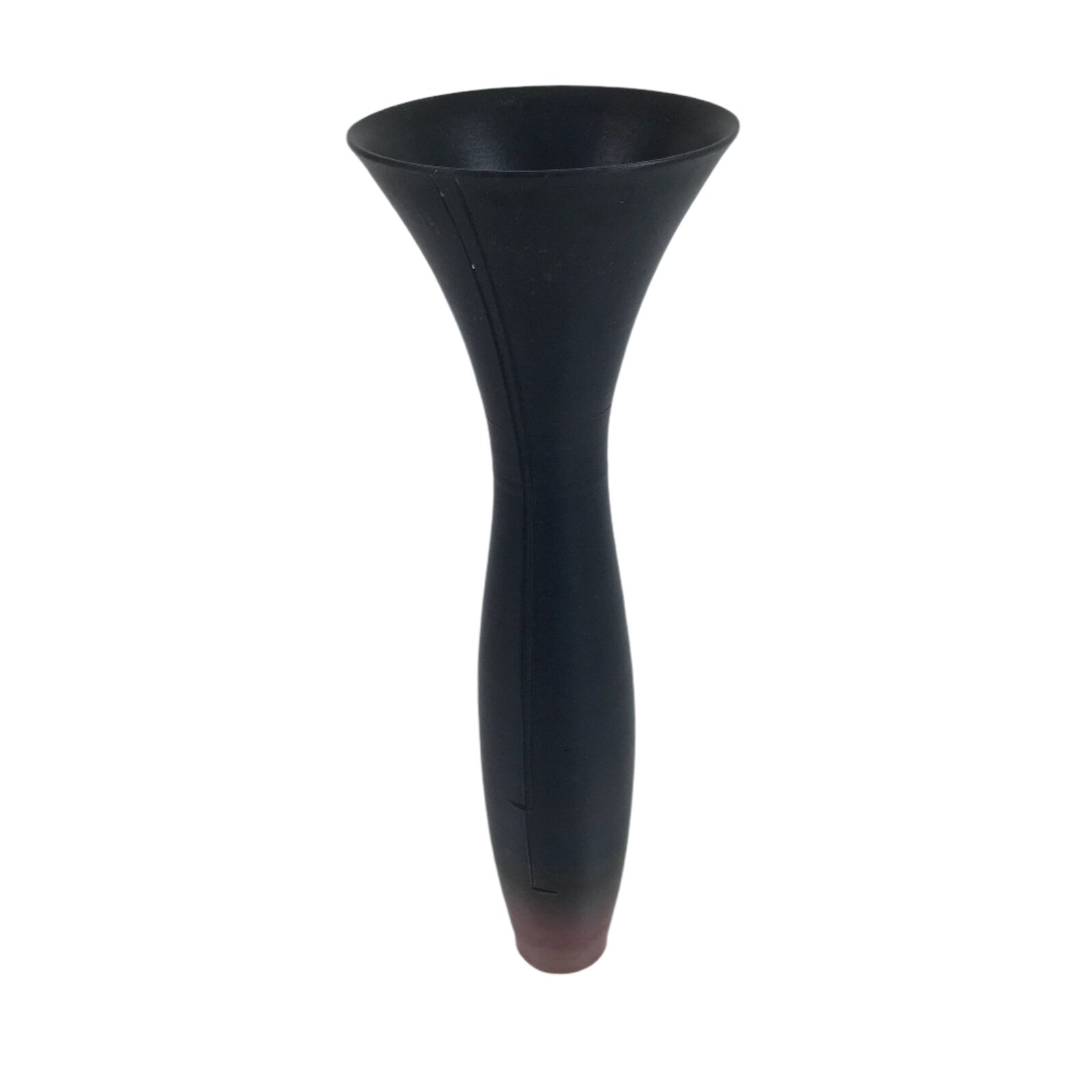 Japanese Ceramic Flower Vase Vtg Slim Gray Reddish Brown Kabin FK146