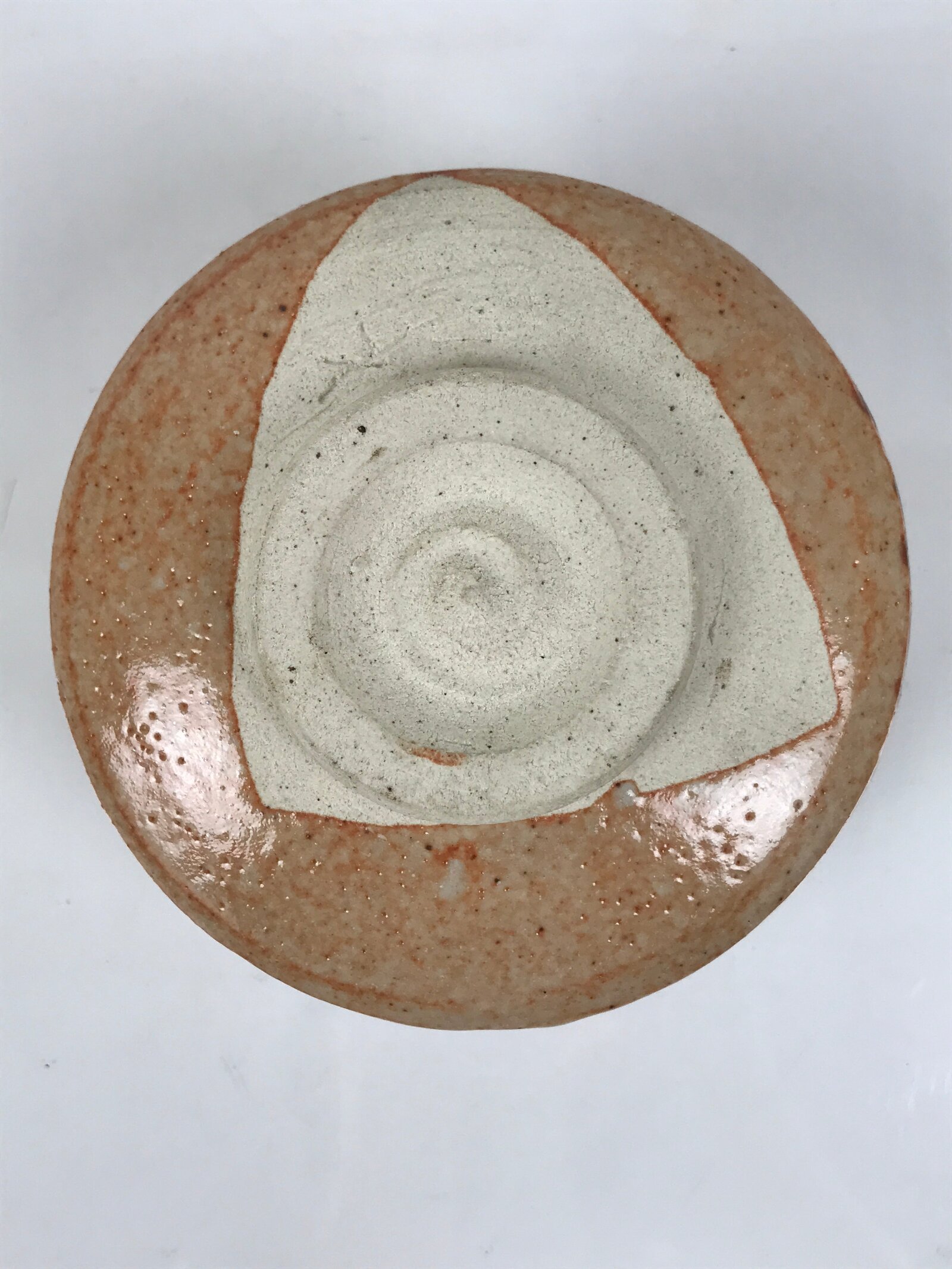 Japanese Ceramic Green Tea Bowl Matcha Chawan Pottery Shino Ware Orange CHB141