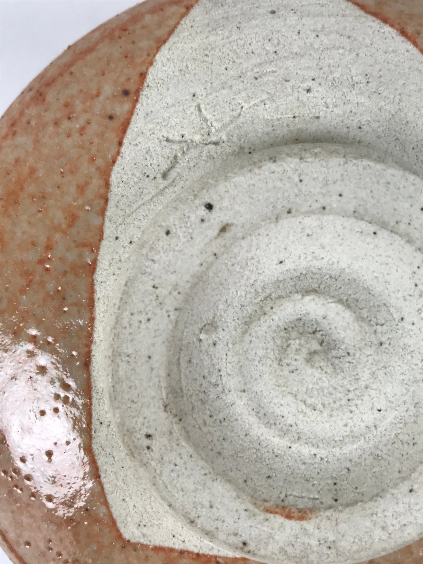 Japanese Ceramic Green Tea Bowl Matcha Chawan Pottery Shino Ware Orange CHB141