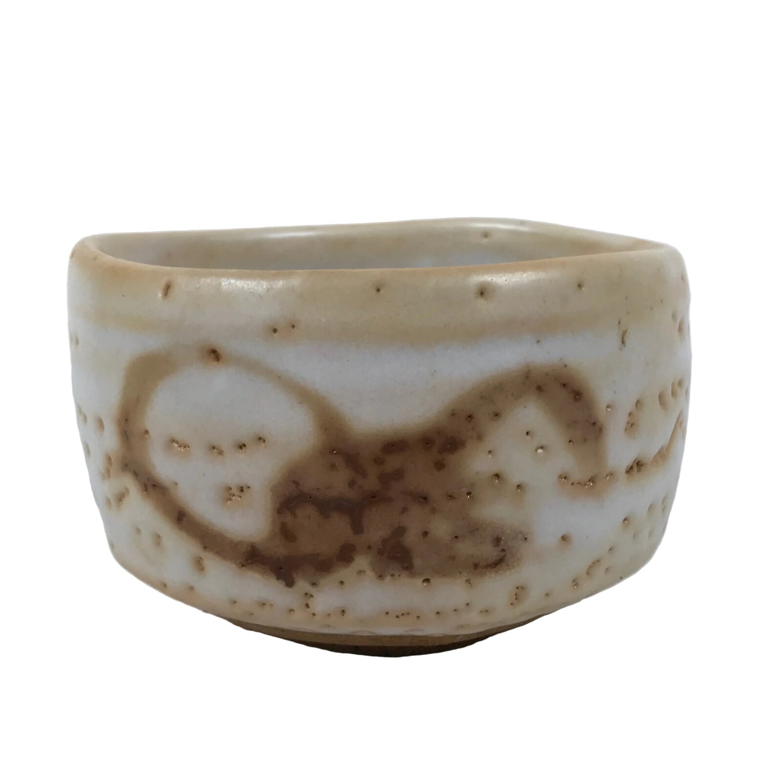 Japanese Ceramic Green Tea Bowl Matcha Chawan Pottery Shino Ware White CHB139