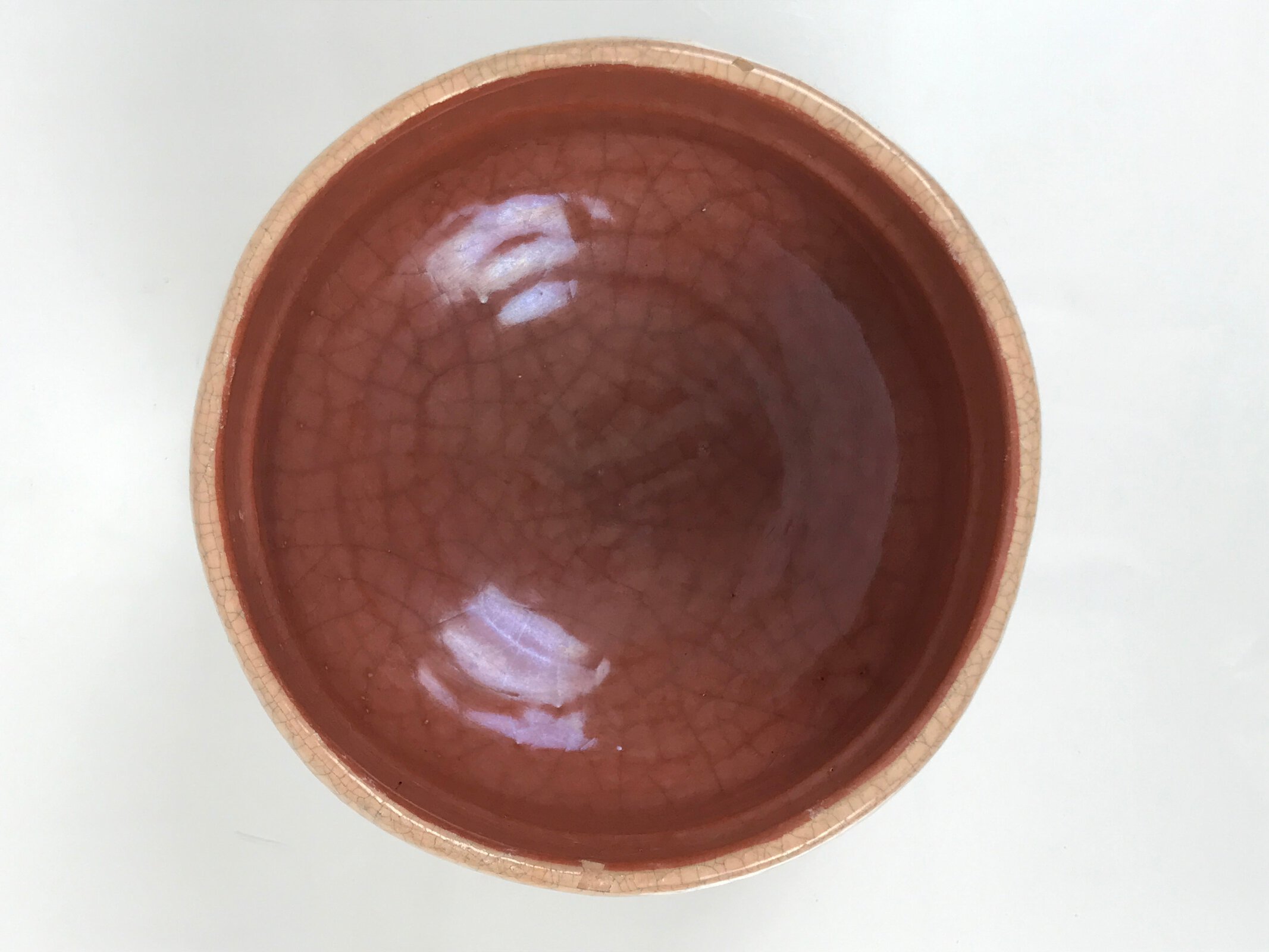 Japanese Ceramic Green Tea Bowl Matcha Chawan Raku Ware Pottery Orange CHB121