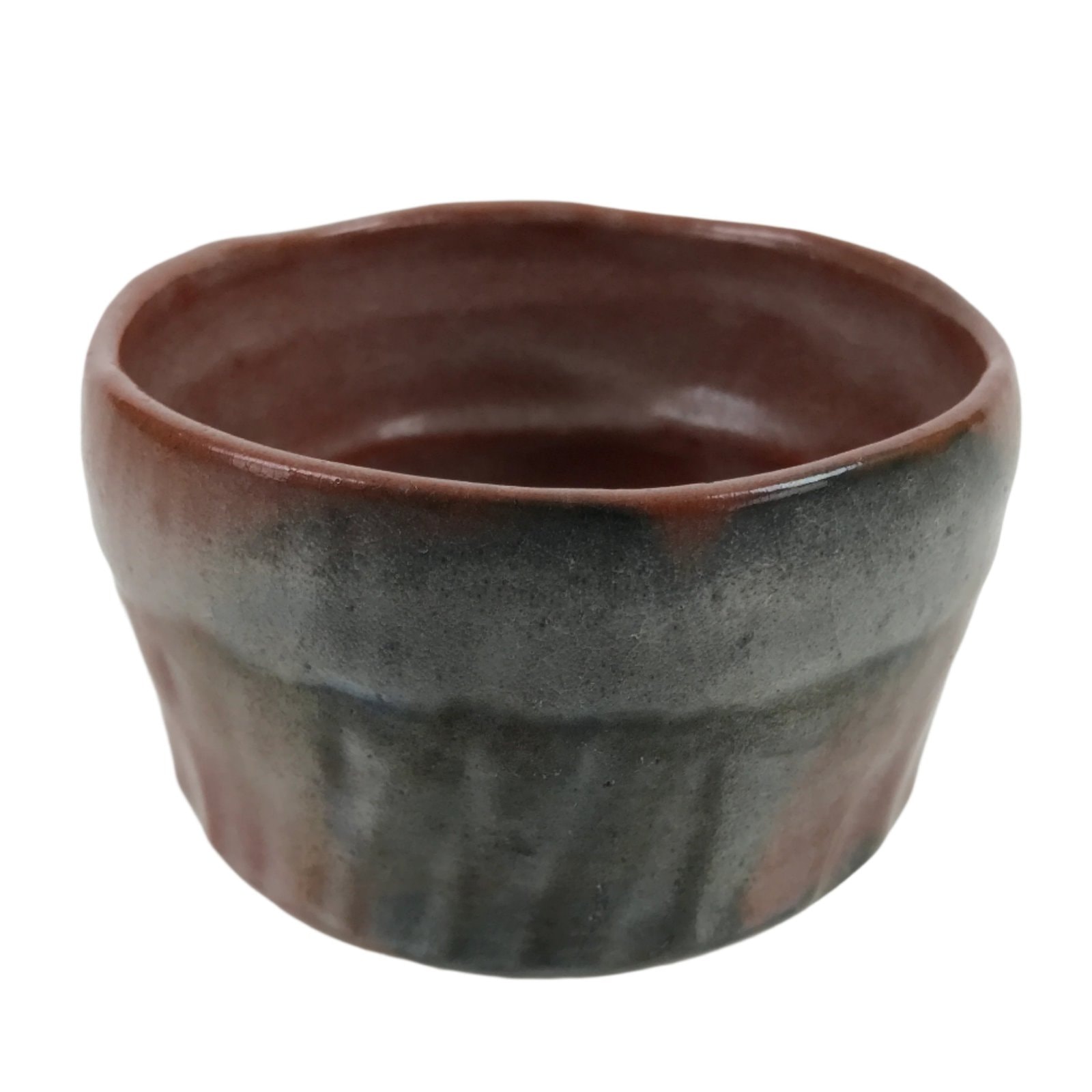 Japanese Ceramic Green Tea Bowl Matcha Chawan Vtg Aka Raku Red CHB65