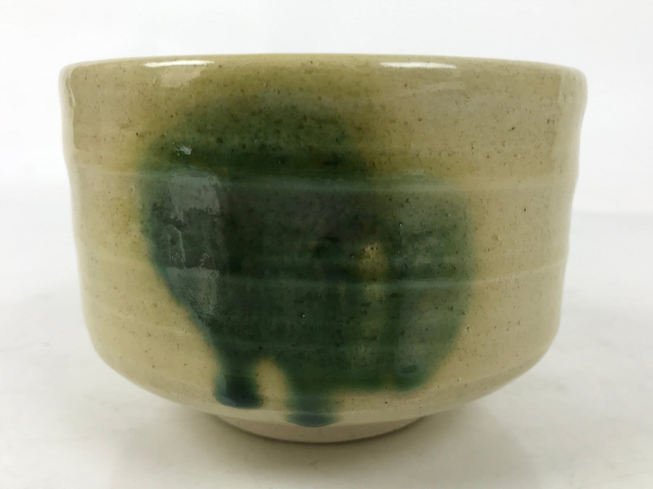 Japanese Ceramic Green Tea Bowl Matcha Chawan Vtg Kiseto Tea Ceremony CHB102