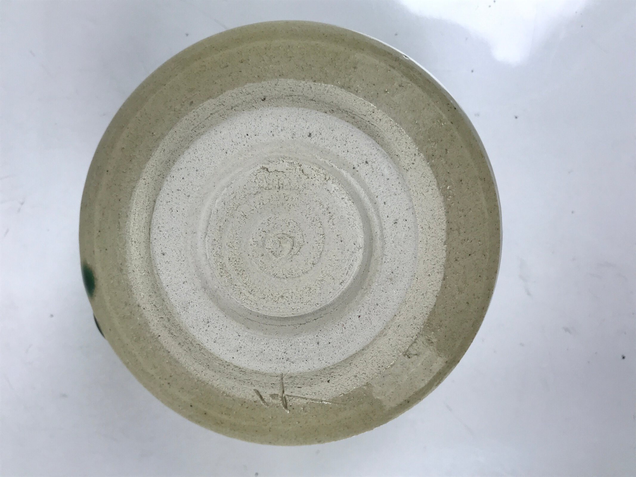 Japanese Ceramic Green Tea Bowl Matcha Chawan Vtg Kiseto Tea Ceremony CHB102