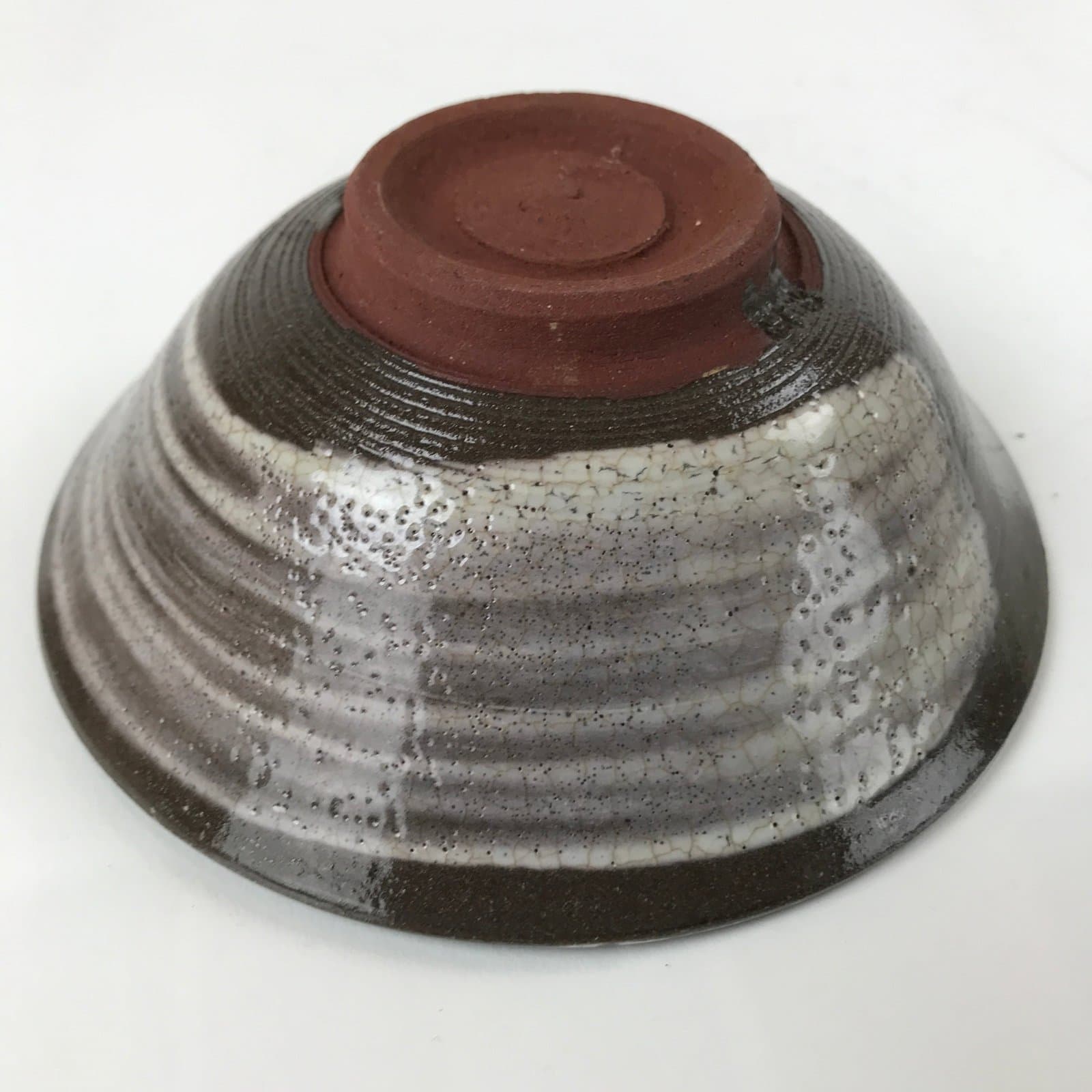 Japanese Ceramic Green Tea Bowl Matcha Chawan Vtg Mishima Brown Floral CHB34