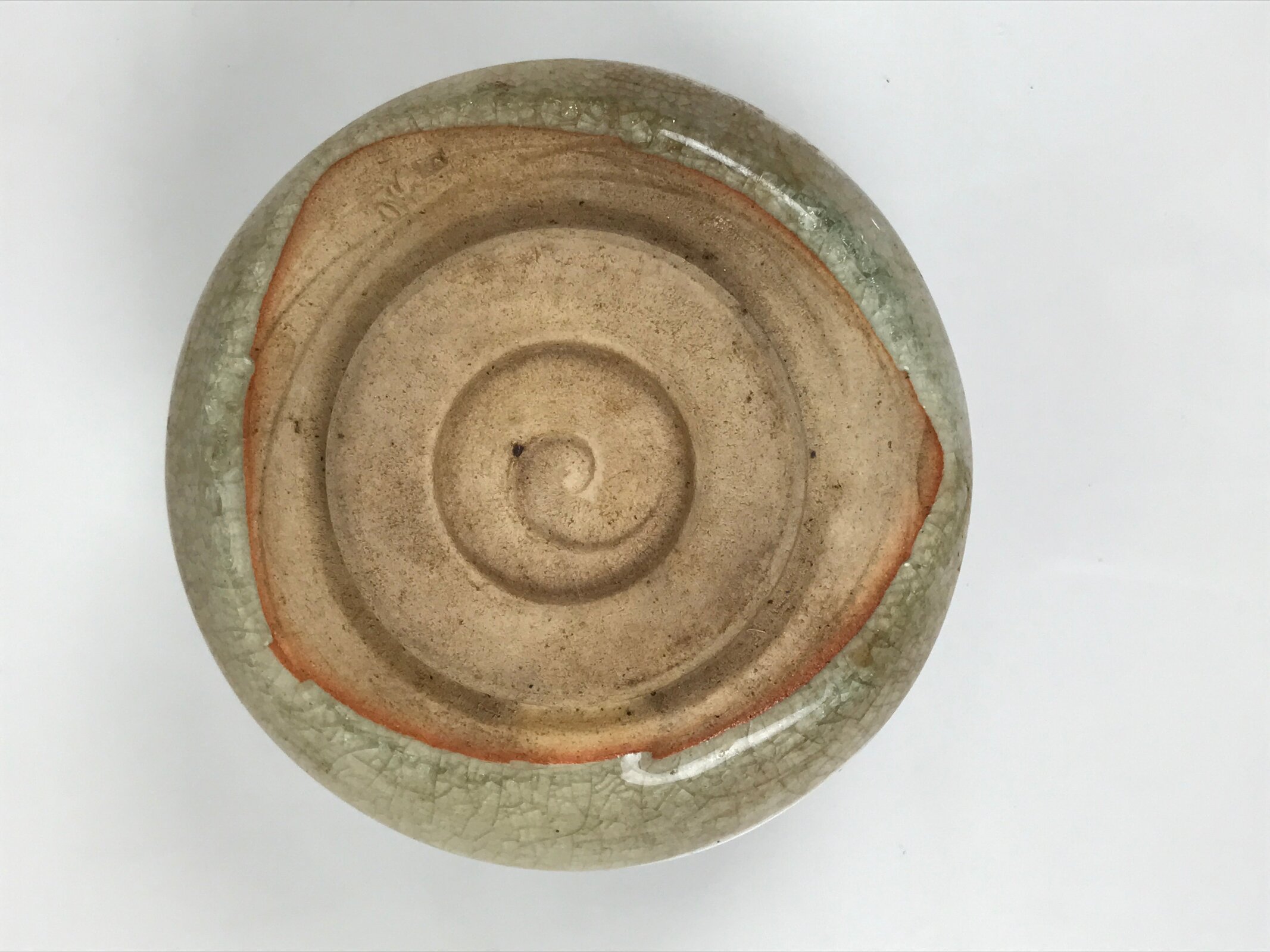 Japanese Ceramic Green Tea Bowl Matcha Chawan Vtg Pottery Blue Gray CHB123