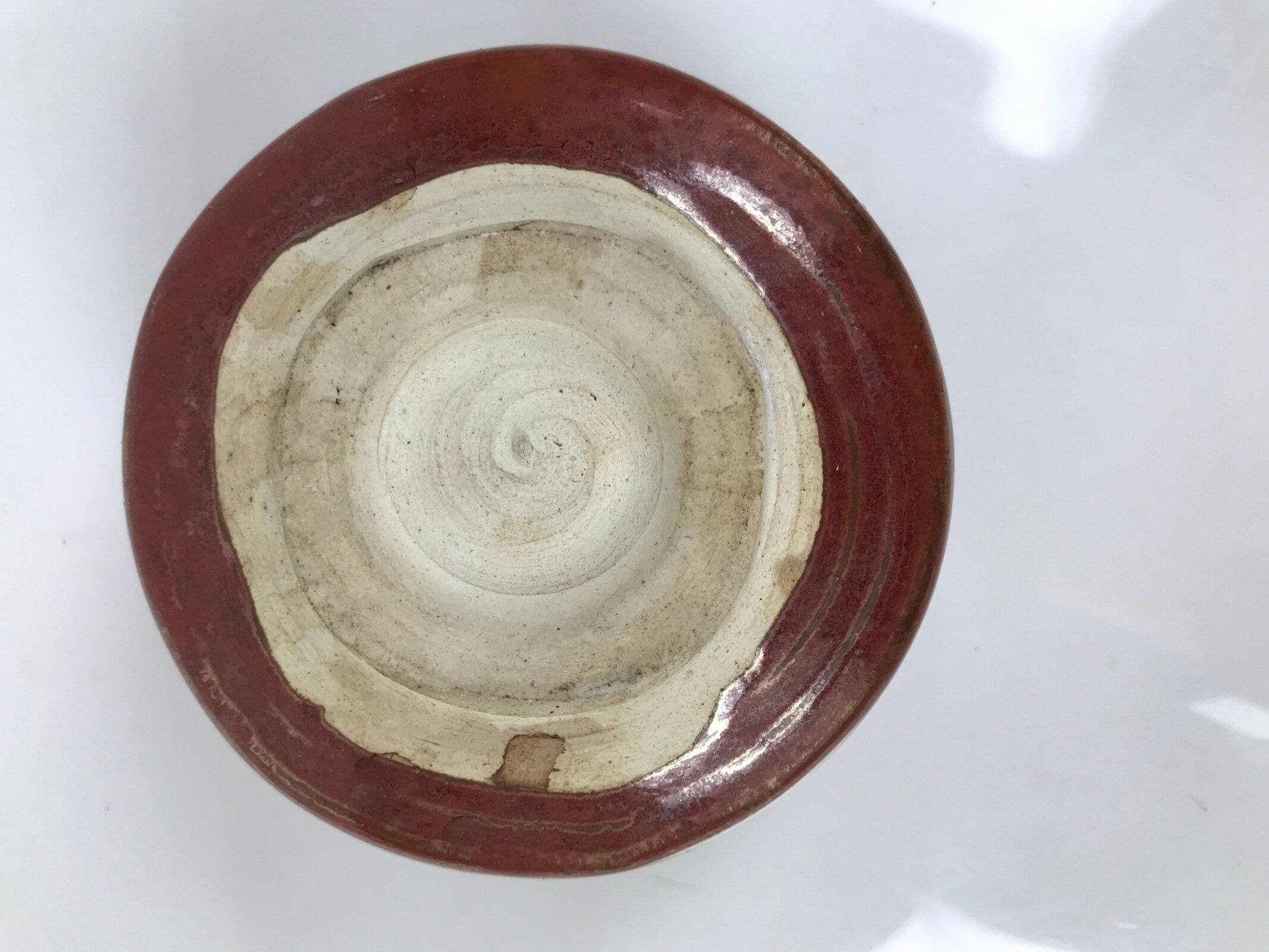 Japanese Ceramic Green Tea Bowl Matcha Chawan Vtg Pottery Brown CHB126