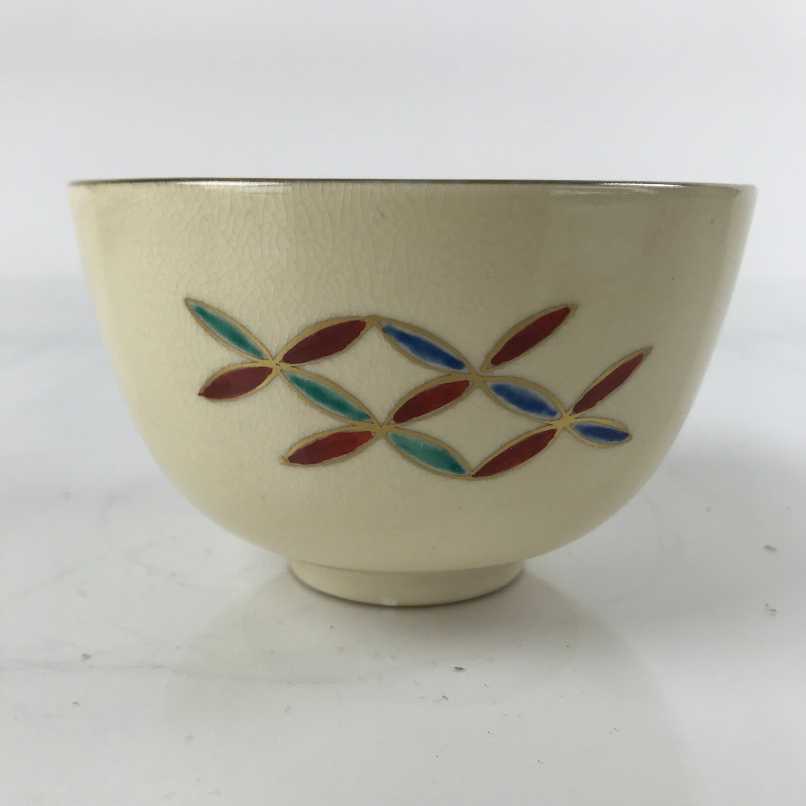 Japanese Ceramic Green Tea Ceremony Bowl Matcha Chawan Kyo Ware Beige CHB33