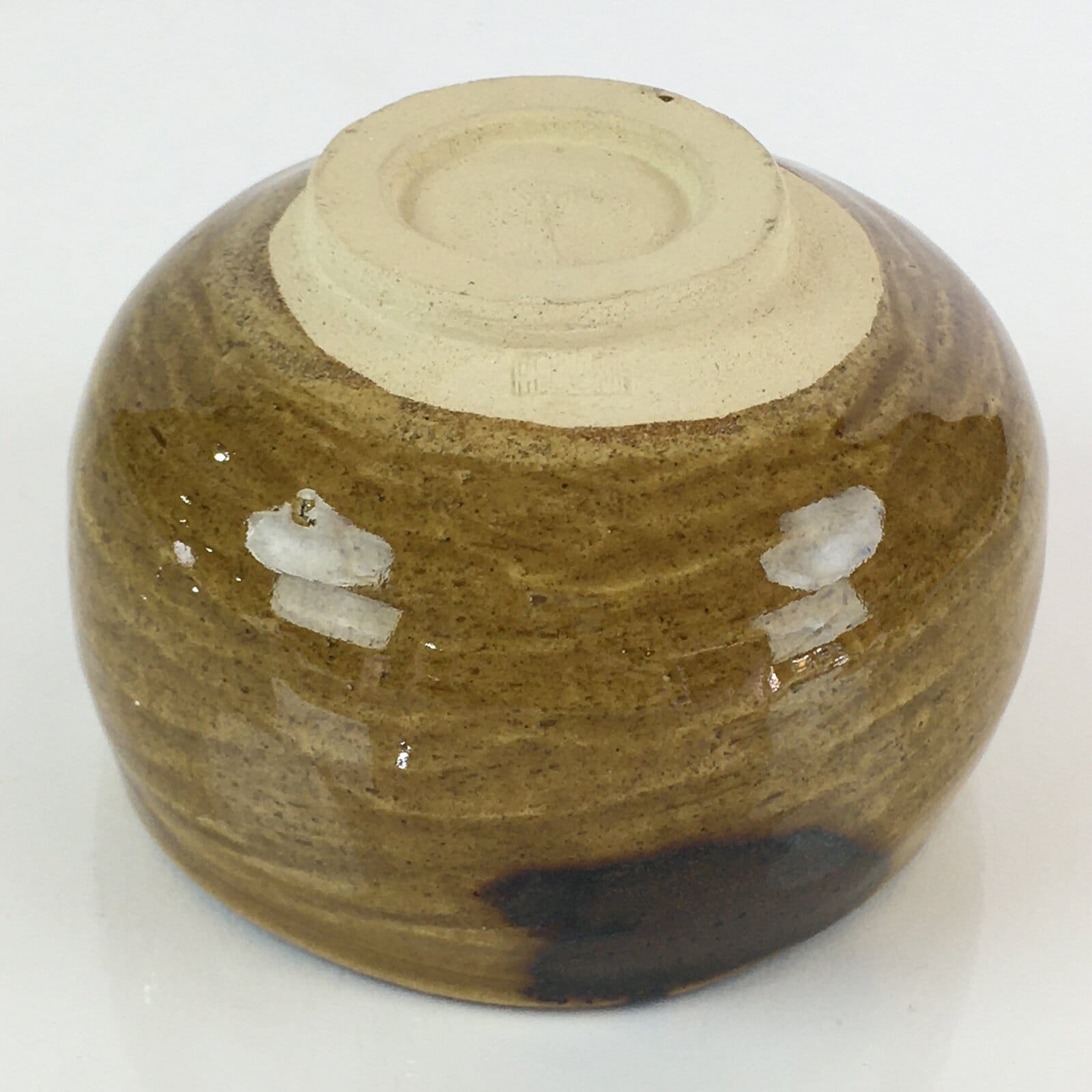 Japanese Ceramic Green Tea Ceremony Bowl Vtg Chawan Brown Glaze Pottery GTB952