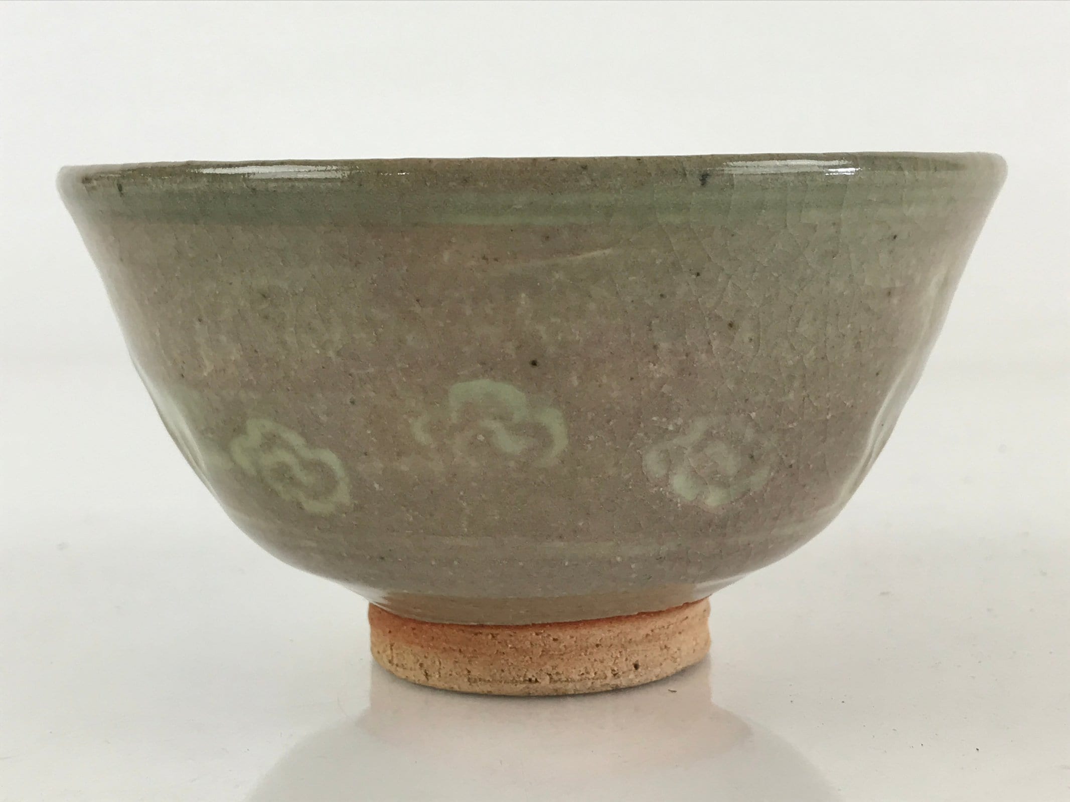 Japanese Ceramic Green Tea Ceremony Bowl Vtg Matcha Chawan Crane Pottery GTB970