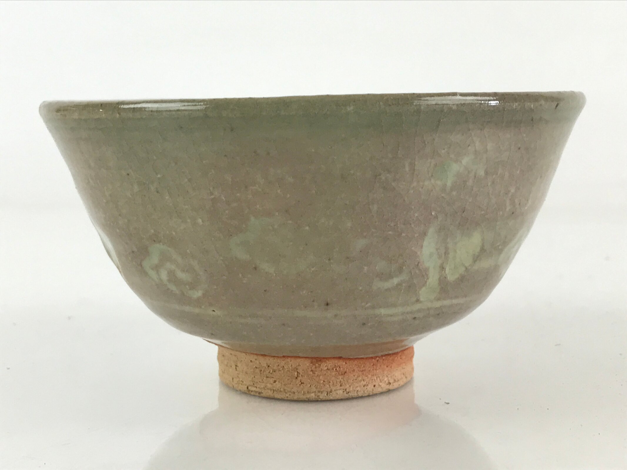 Japanese Ceramic Green Tea Ceremony Bowl Vtg Matcha Chawan Crane Pottery GTB970
