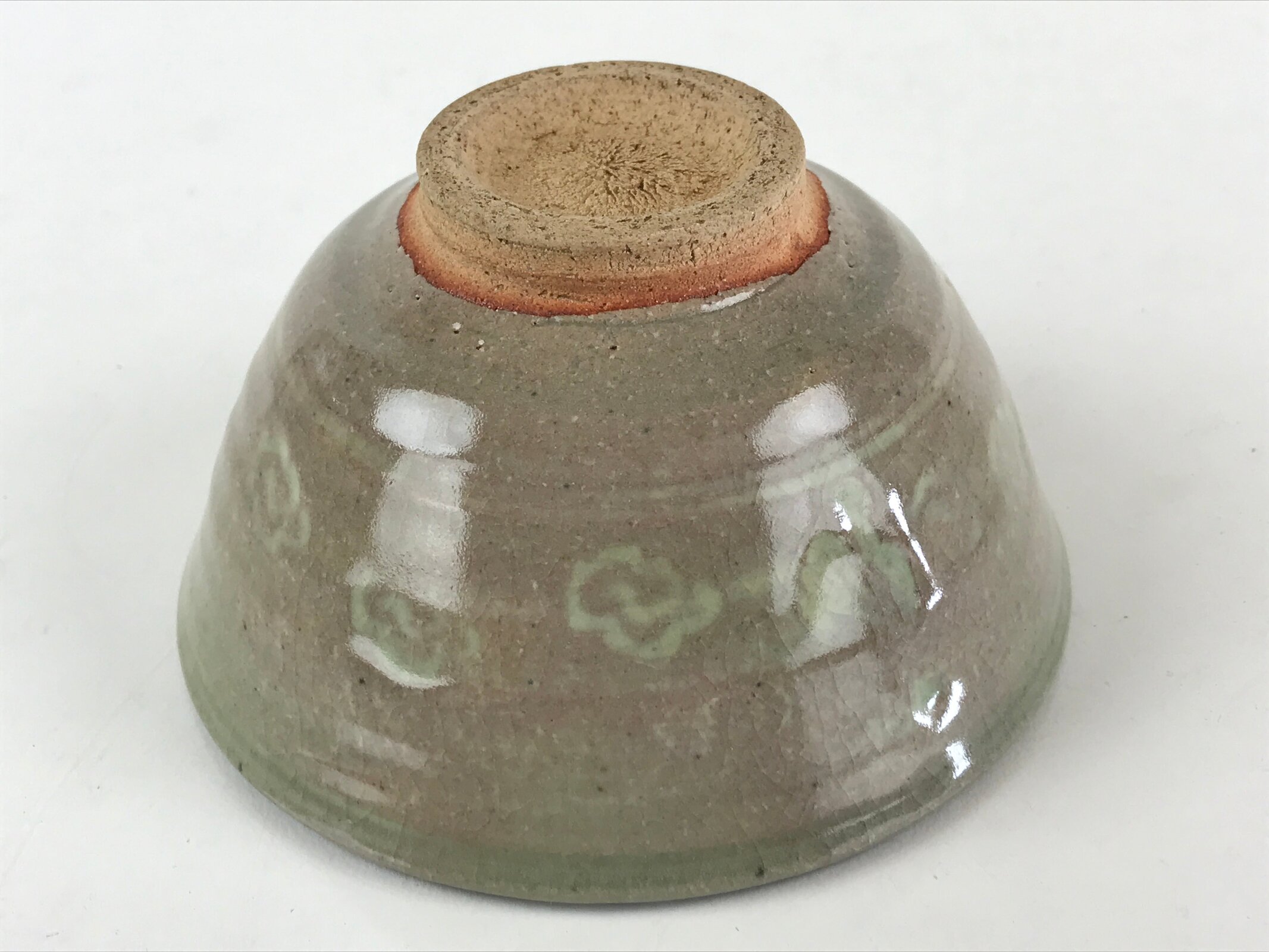 Japanese Ceramic Green Tea Ceremony Bowl Vtg Matcha Chawan Crane Pottery GTB970