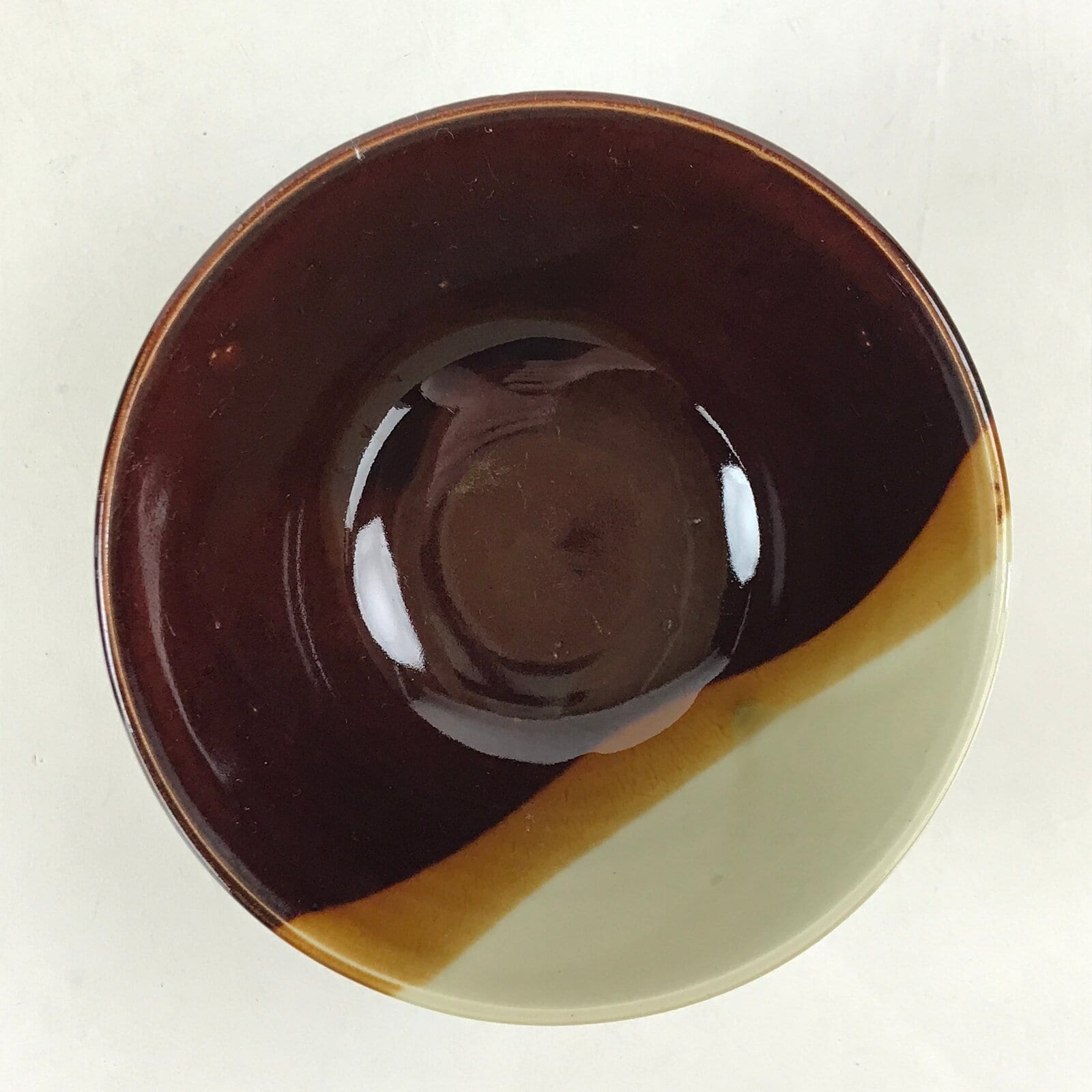 Japanese Ceramic Hasami Ware Rice Bowl Vtg Chawan Pottery Brown Yakimono PY431