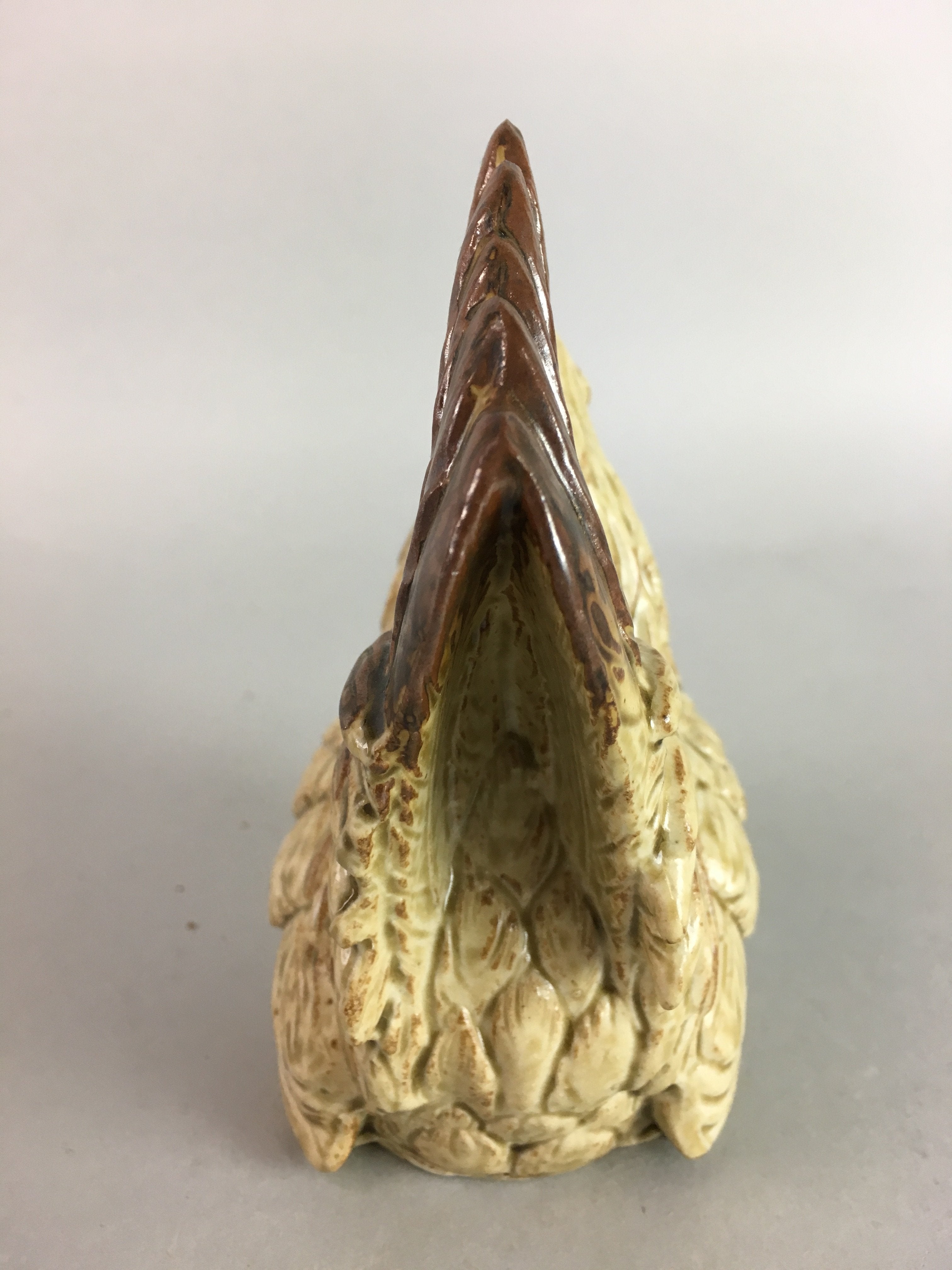 Japanese Ceramic Hen Statue Vtg Seto ware Pottery Bird SculptureOkimono BD470