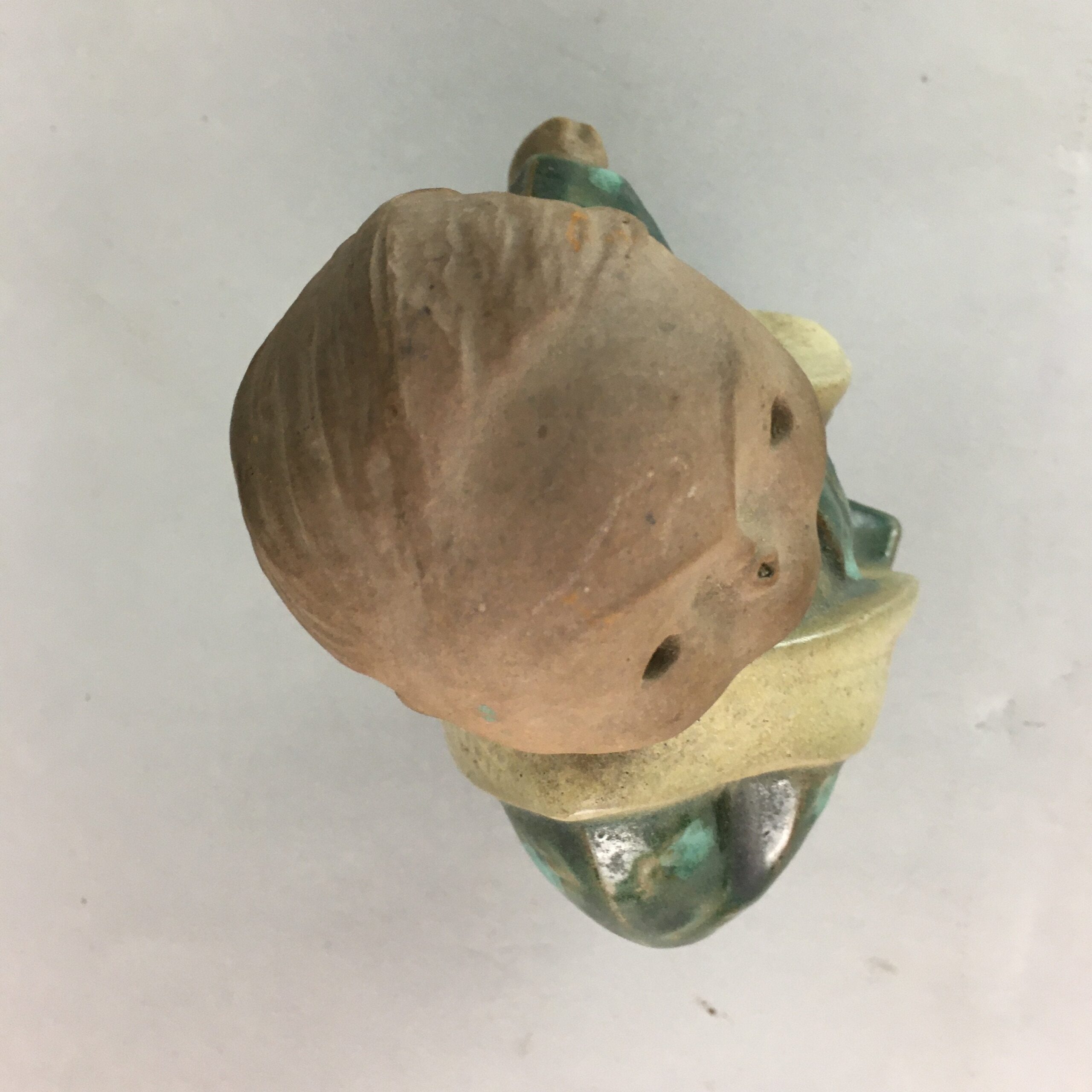 Japanese Ceramic Kimono Child Statue Tokoname ware Vtg Pottery Okimono BD533