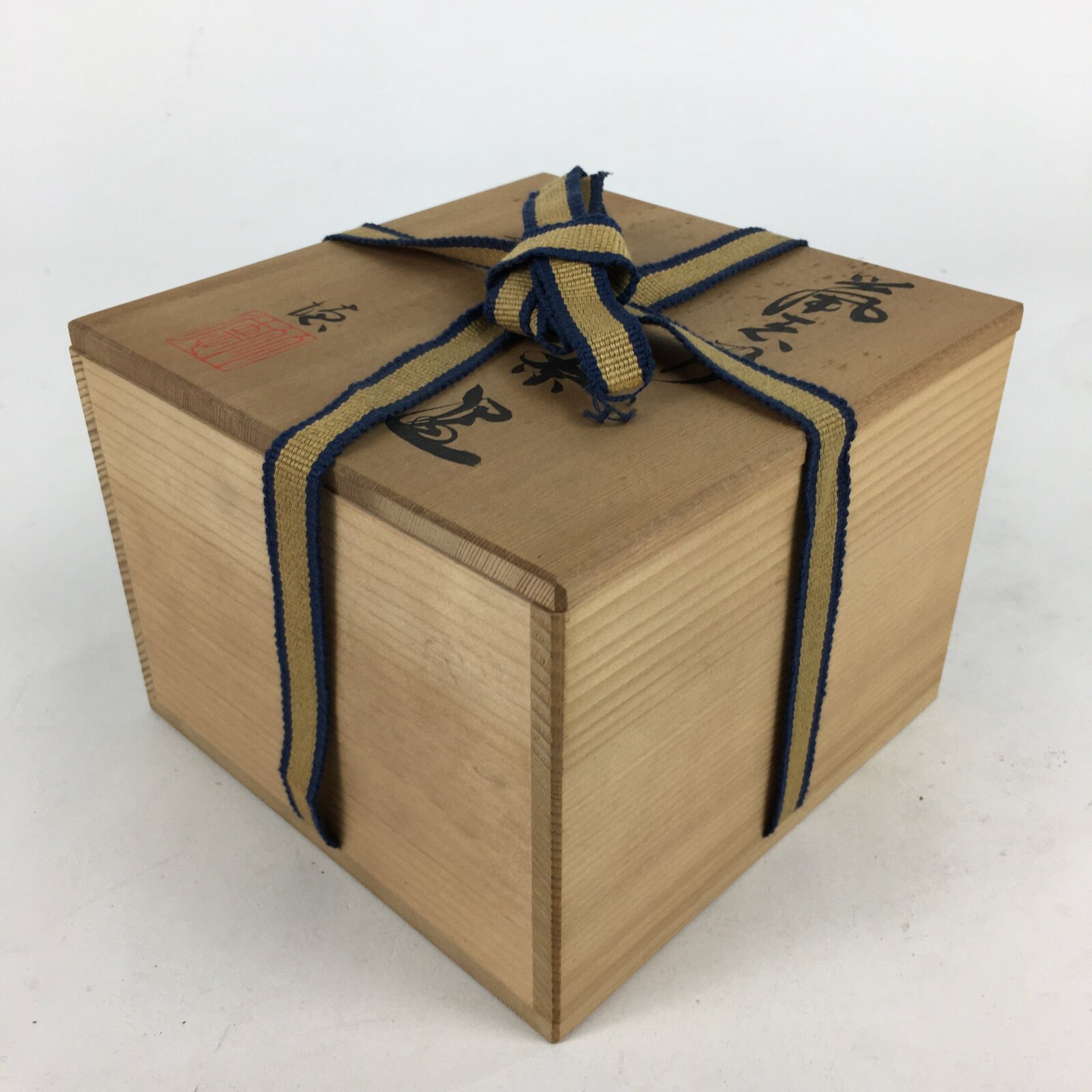 Japanese Ceramic Kuro-Oribe Green Tea Bowl Vtg Chawan Boxed Pottery PX603