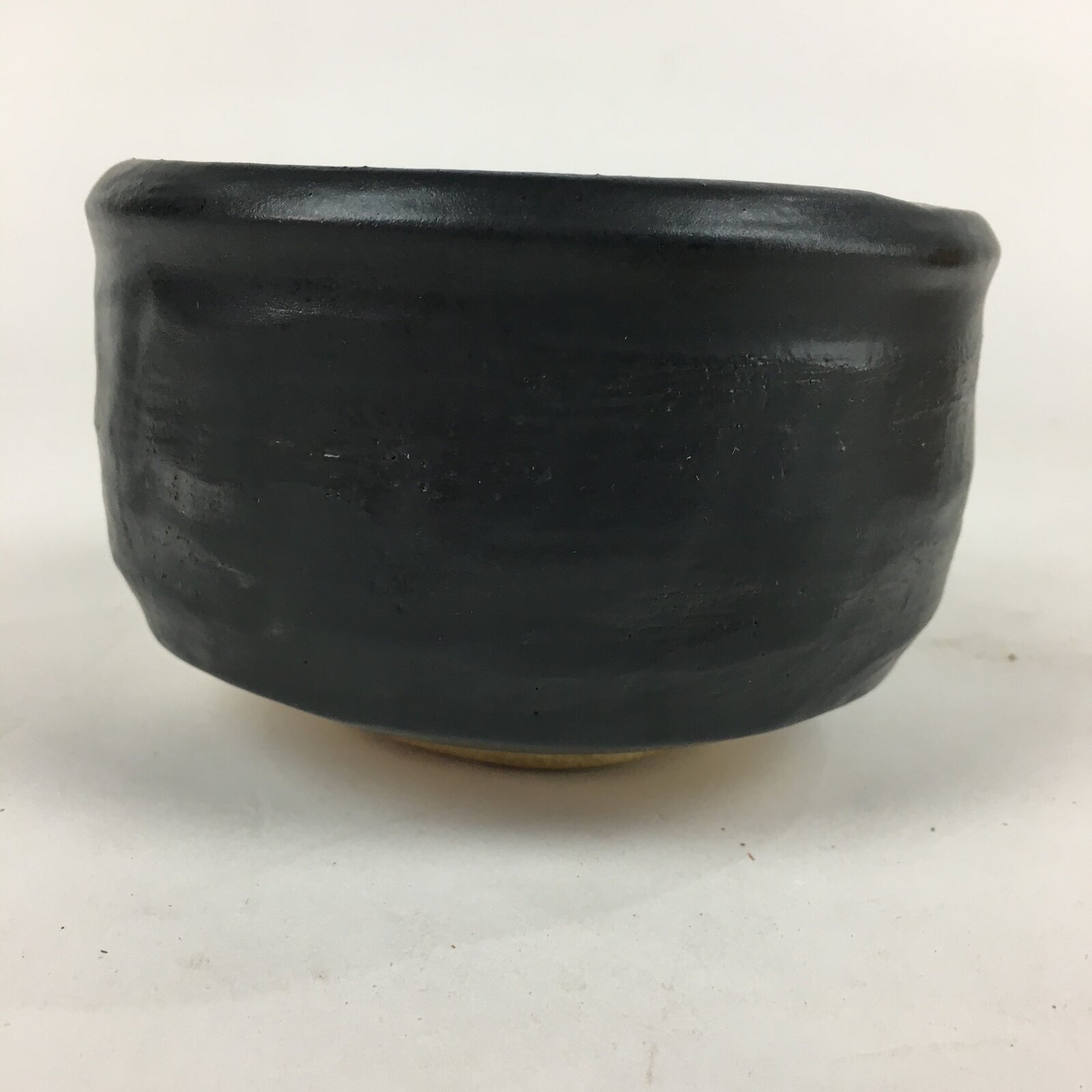 Japanese Ceramic Kuro-Oribe Green Tea Bowl Vtg Chawan Boxed Pottery PX603