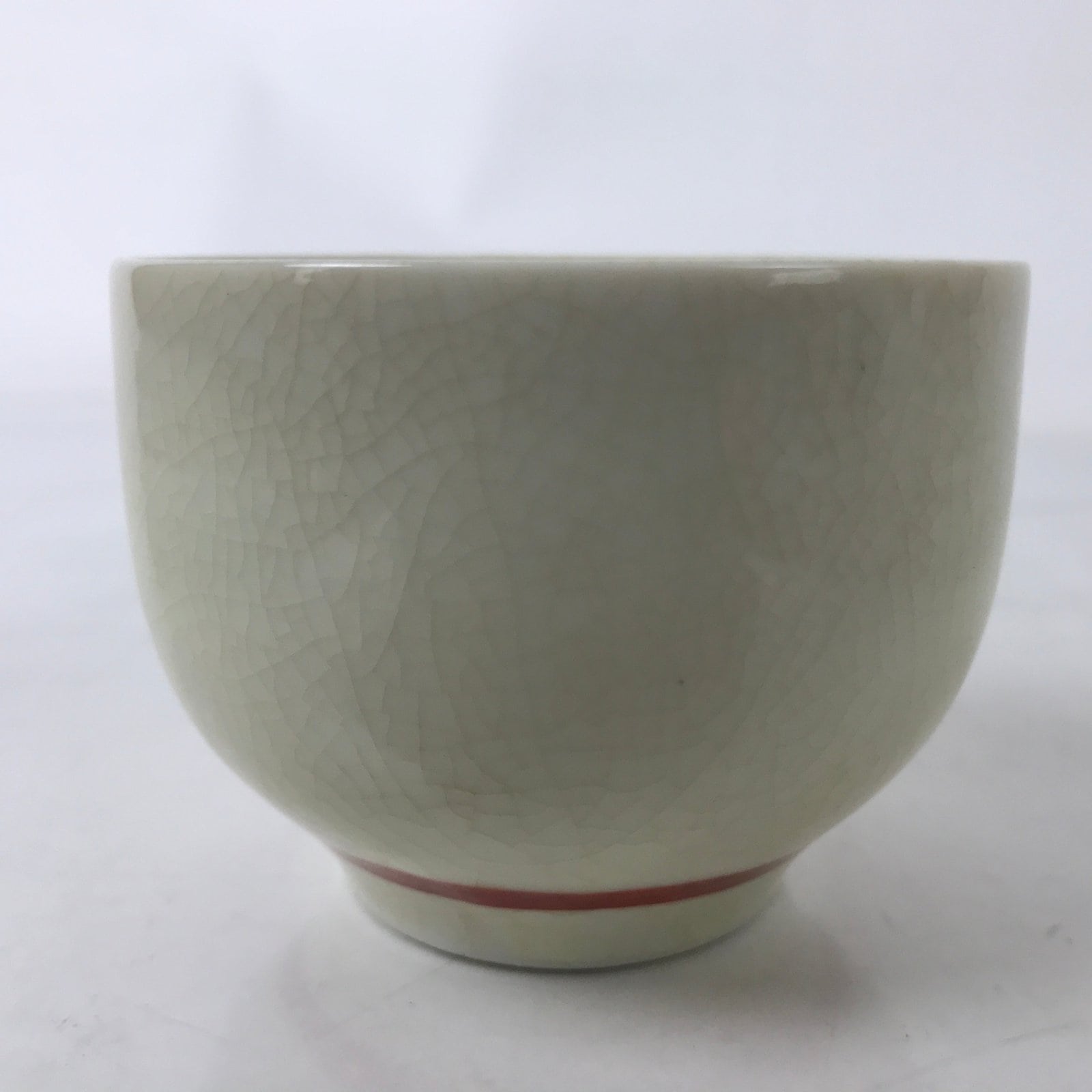 Japanese Ceramic Kutani Ware Teacup Vtg Pottery Yunomi Crackle Bamboo Red TC547
