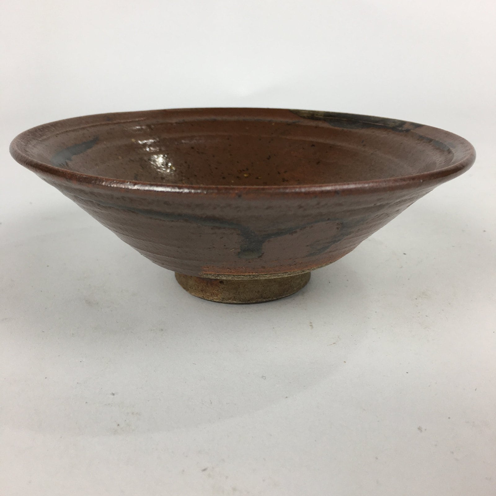 Japanese Ceramic Kyo Ware Tea Ceremony Green Tea Bowl Vtg Brown Chawan GTB842