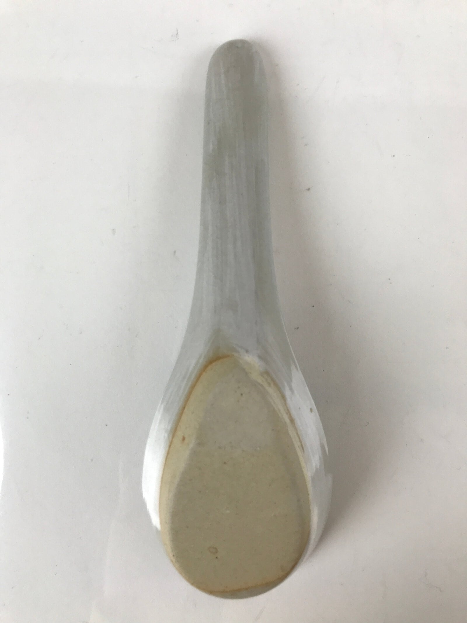 Japanese Ceramic Large Spoon W/ Stand Vtg Nabe Ramen Noodle Soup Gray PY875