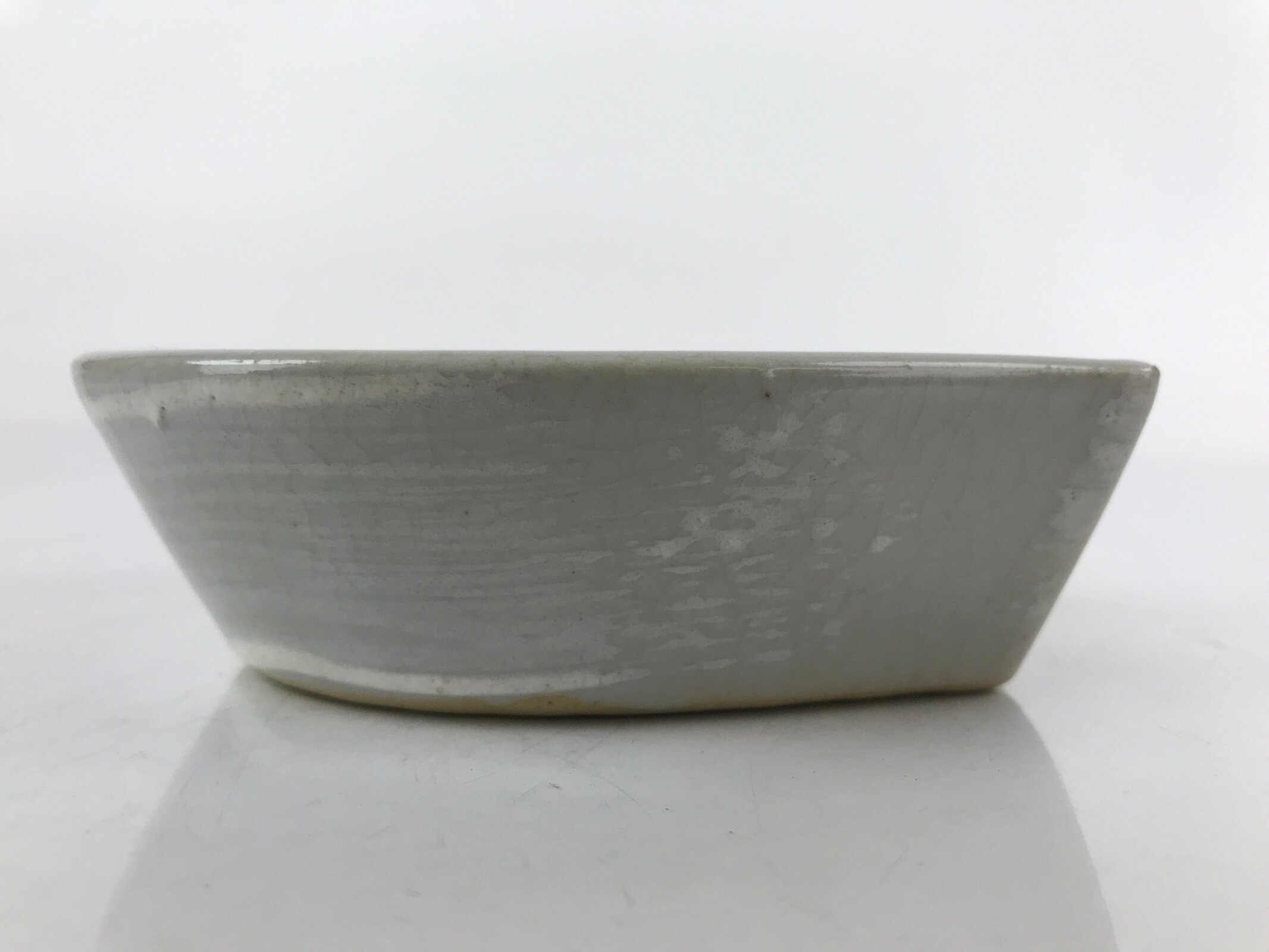 Japanese Ceramic Large Spoon W/ Stand Vtg Nabe Ramen Noodle Soup Gray PY876