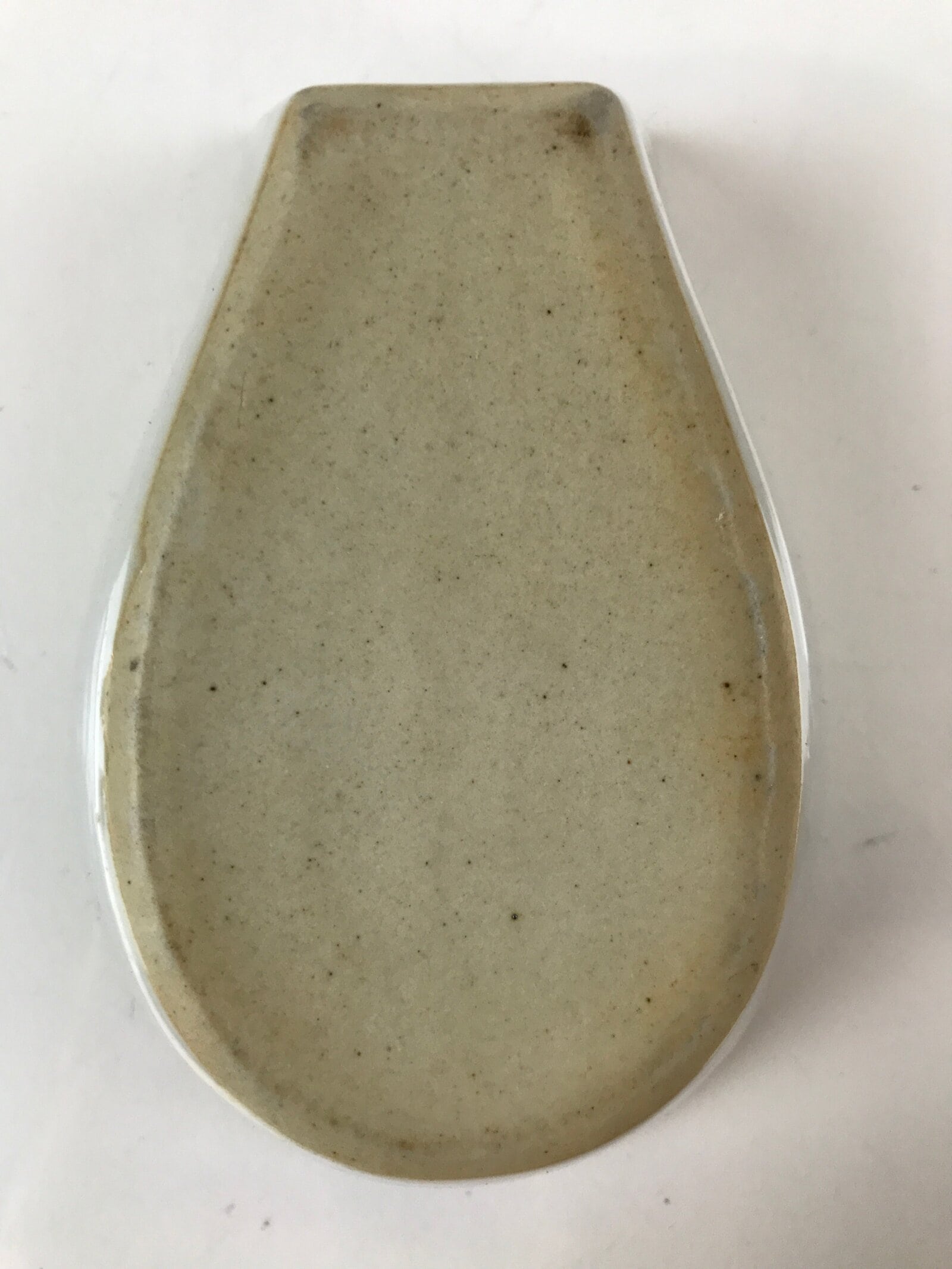 Japanese Ceramic Large Spoon W/ Stand Vtg Nabe Ramen Noodle Soup Gray PY876