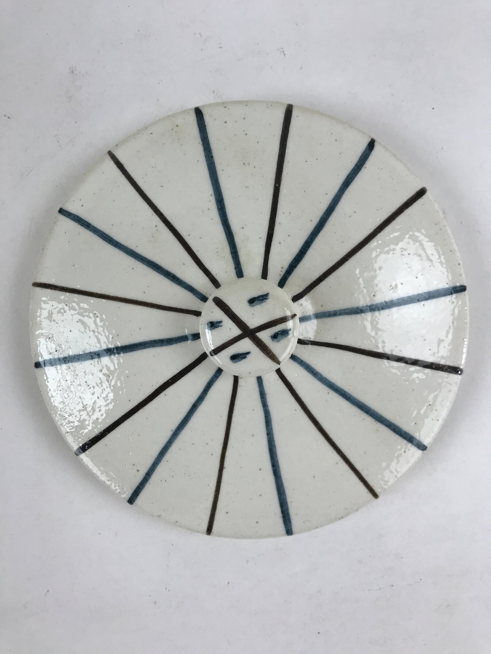 Japanese Ceramic Lidded Jar Handle Tsubo Iremono Vtg Pottery White PY451