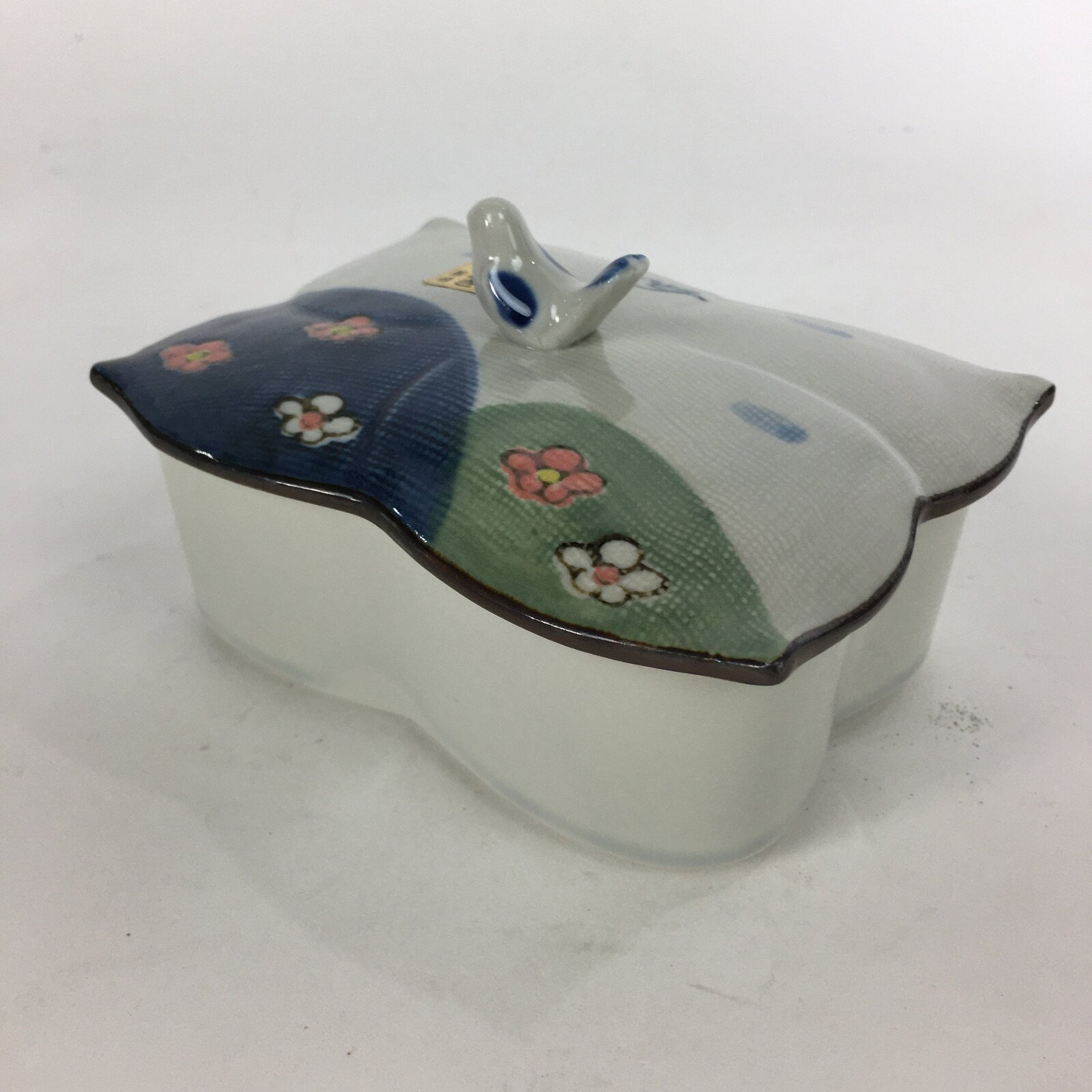 Japanese Ceramic Lidded Plate Bowl Vtg Arita ware Masamine Floral Pattern PP536