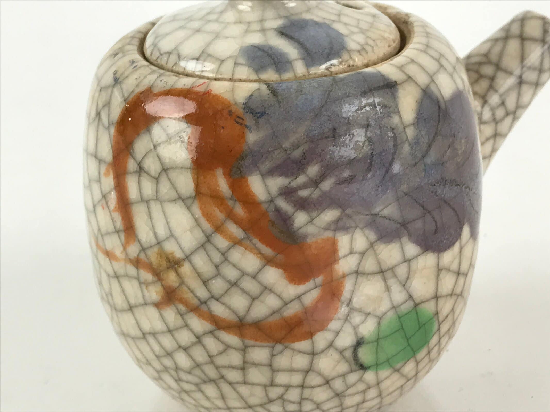 Japanese Ceramic Lidded Sauce Dispenser Liquid Container Vtg Pottery Kannyu PY2