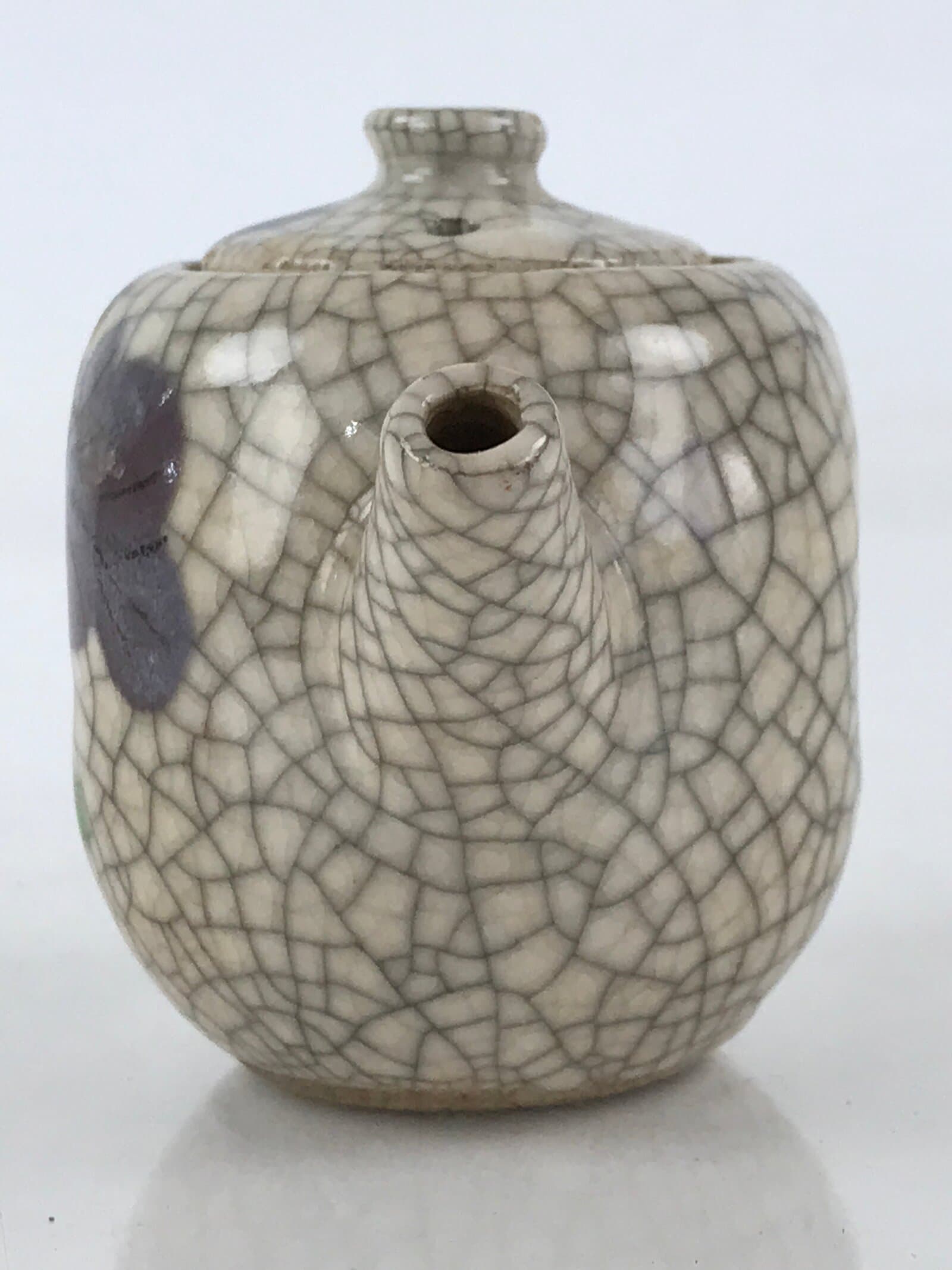 Japanese Ceramic Lidded Sauce Dispenser Liquid Container Vtg Pottery Kannyu PY2