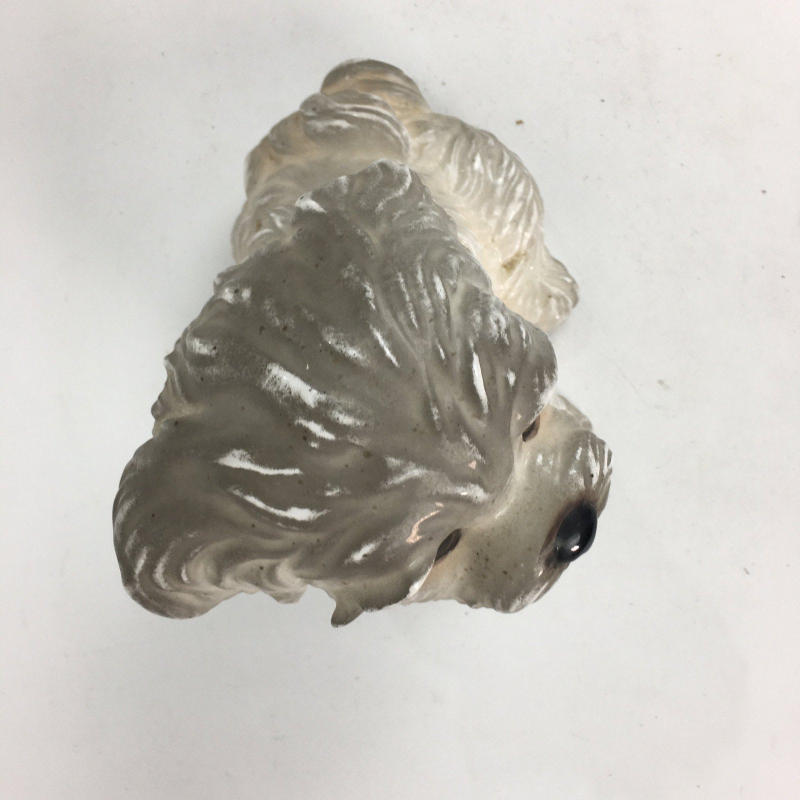 Japanese Ceramic Maltese Dog Ornament Vtg Pottery White Inu Okimono BD658