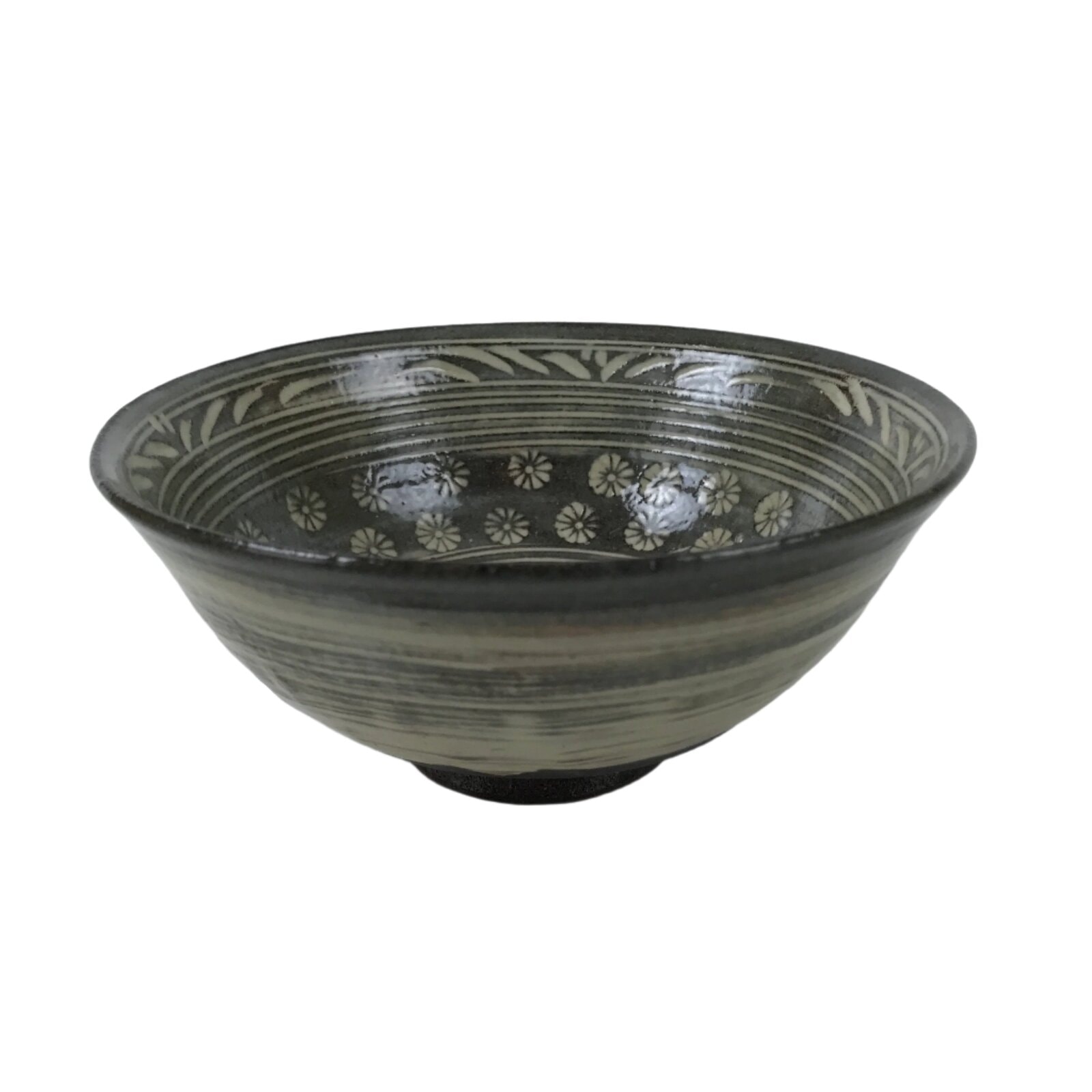 Japanese Ceramic Matcha Tea Ceremony Chawan Gray Summer Bowl Pottery Box PX767