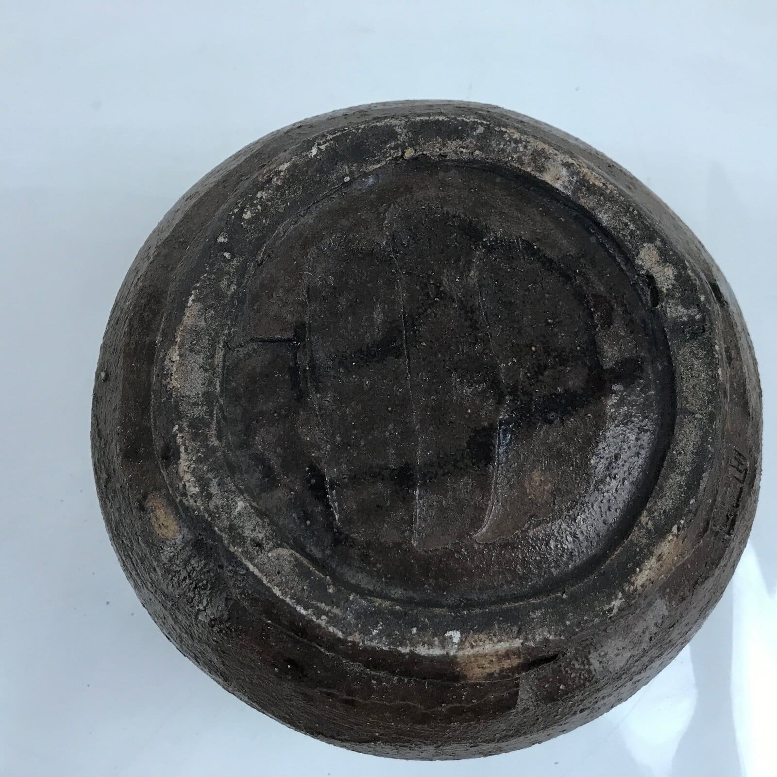 Japanese Ceramic Oribe Ware Flower Vase Vtg Ikebana Kabin Brown FK142