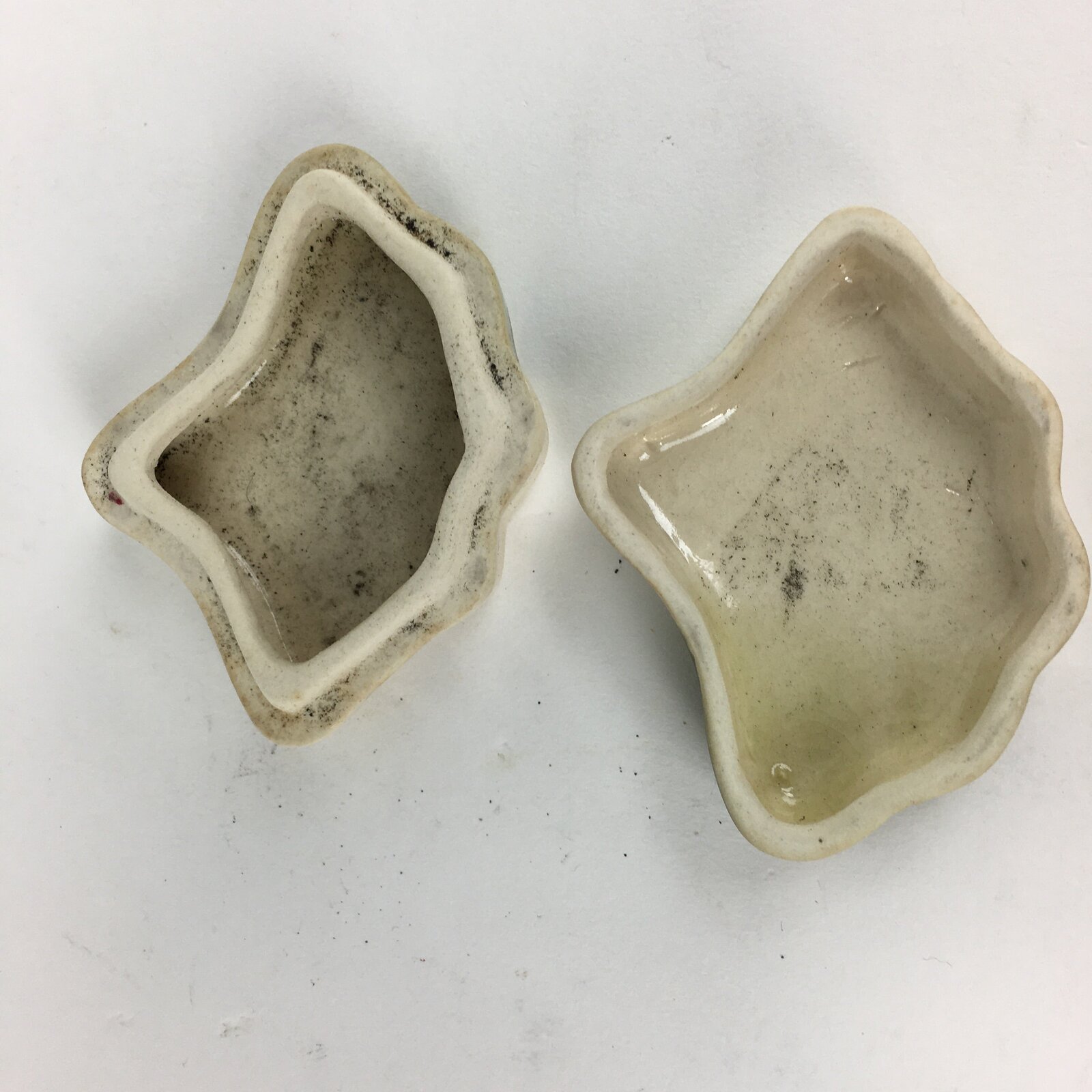 Japanese Ceramic Oribe Ware Incense Container Kogo Vtg Tea Ceremony PP871