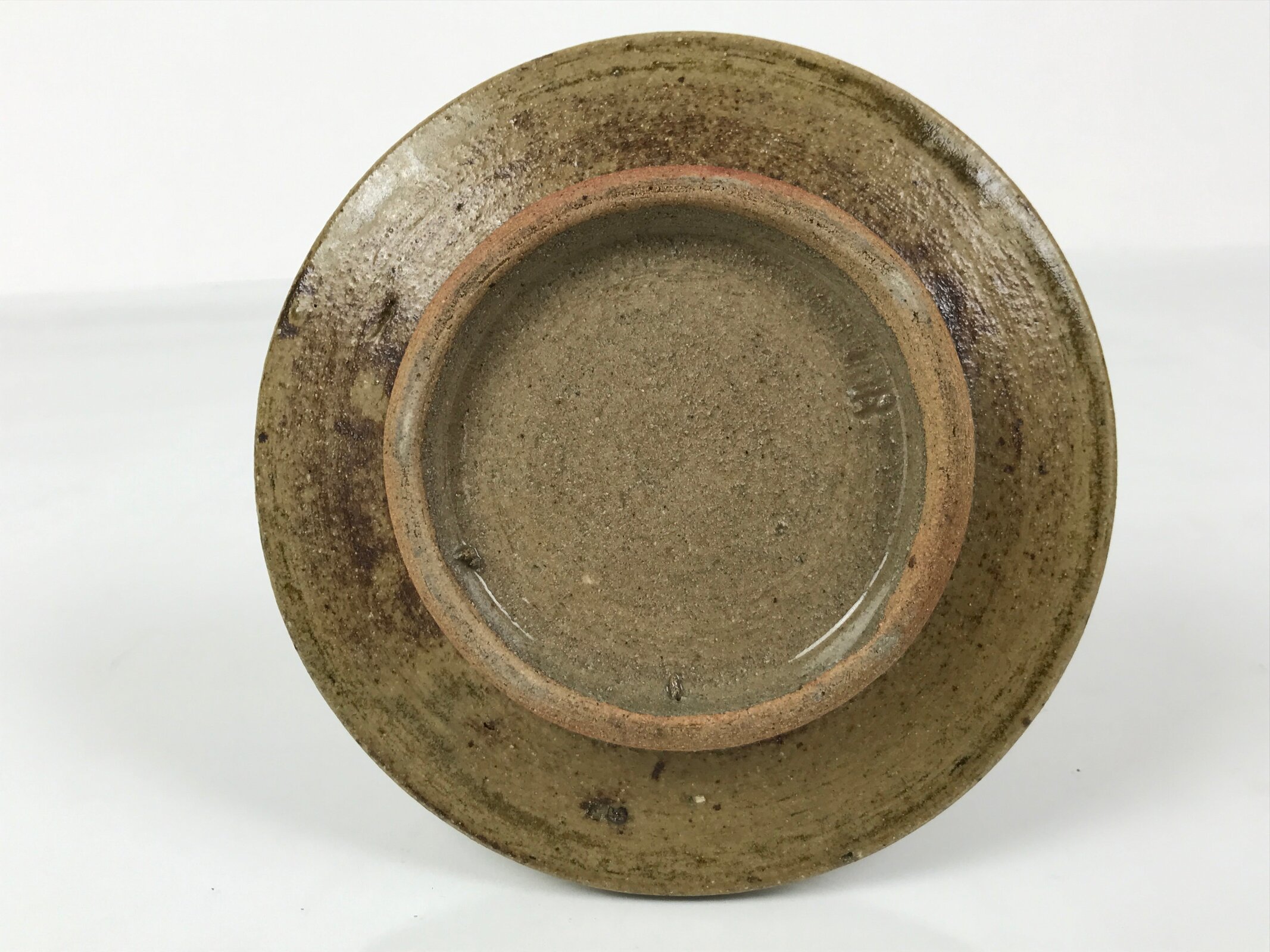 Japanese Ceramic Pottery Flower Vase Vtg Ikebana Kabin Slender Neck Brown FK206