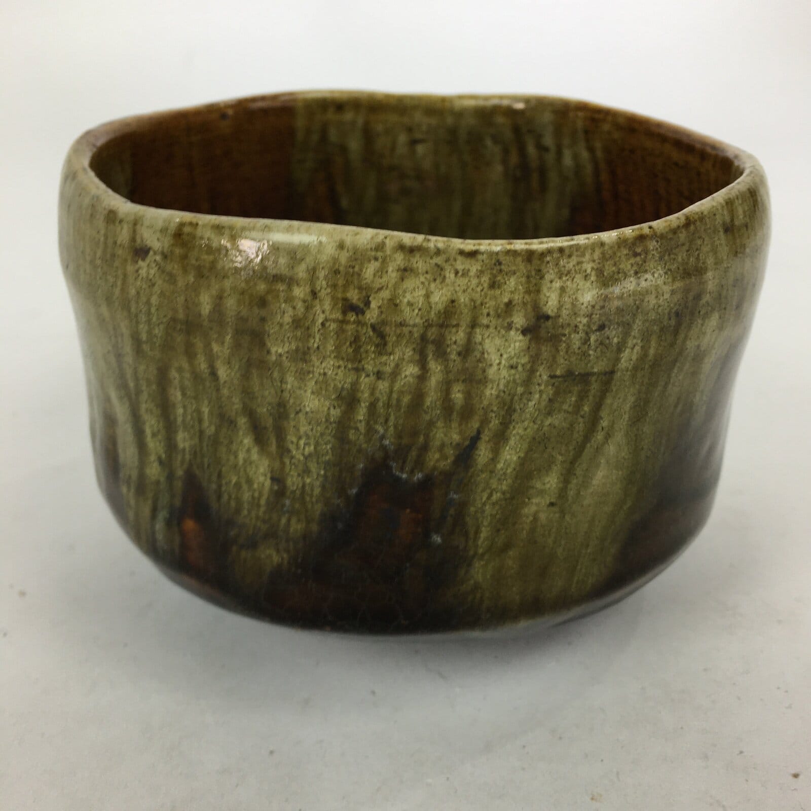 Japanese Ceramic Raku Ware Tea Ceremony Green Tea Bowl Vtg Chawan GTB873