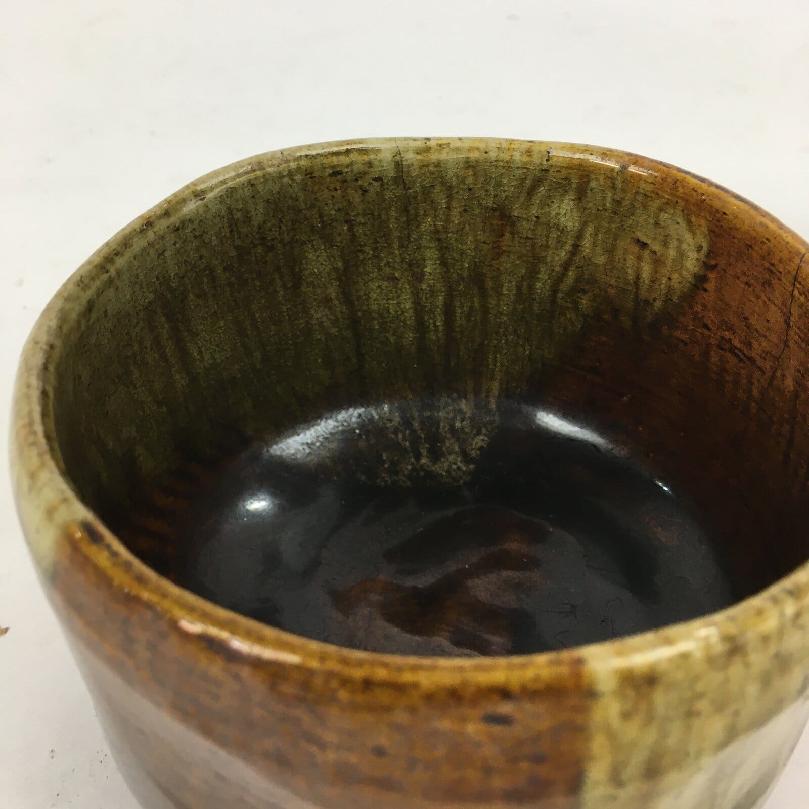 Japanese Ceramic Raku Ware Tea Ceremony Green Tea Bowl Vtg Chawan GTB873