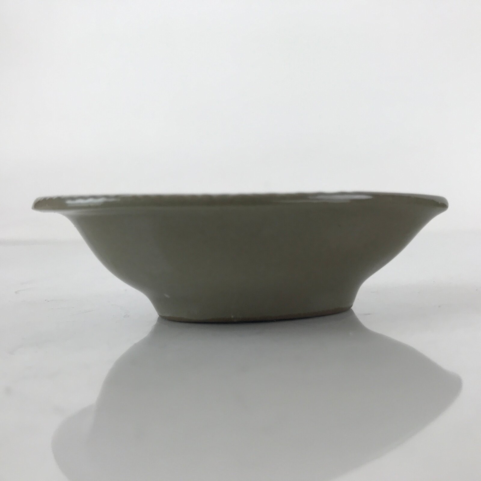 Japanese Ceramic Renge Spoon W/Stand Vtg Nabe Ramen Noodle Soup Gray PY877