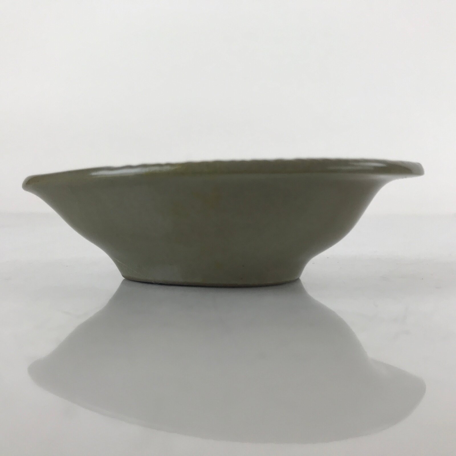 Japanese Ceramic Renge Spoon W/Stand Vtg Nabe Ramen Noodle Soup Gray PY888