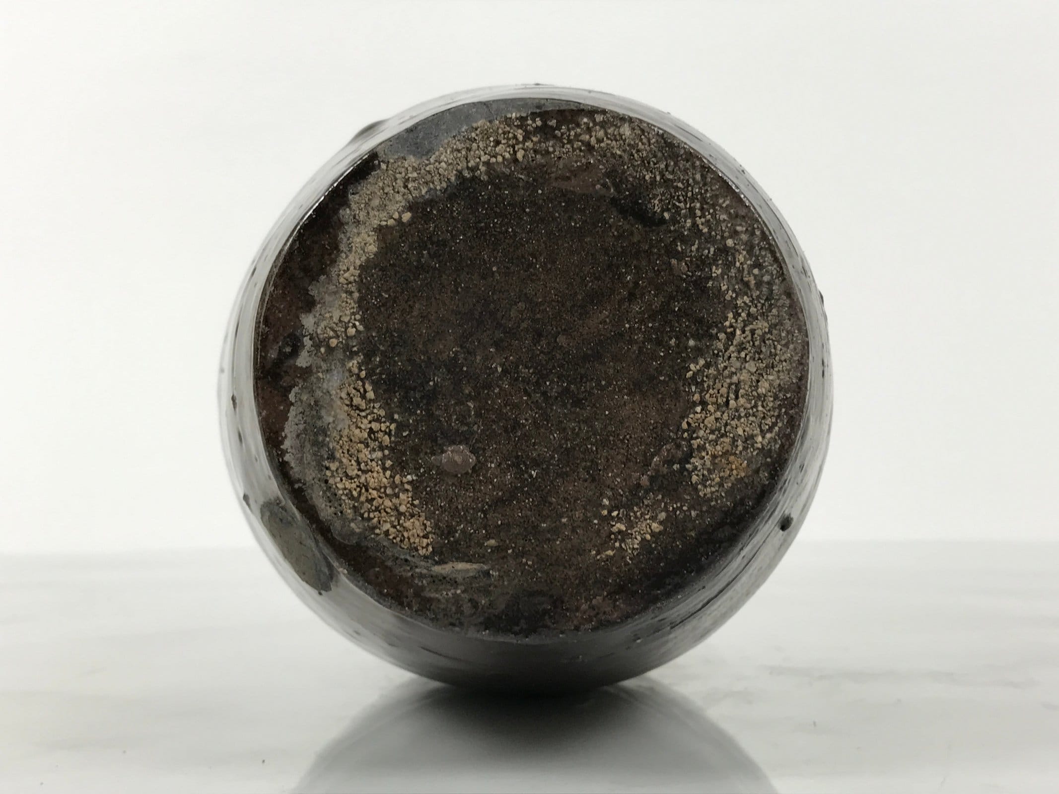 Japanese Ceramic Sake Bottle Kayoi-Tokkuri Vtg Brown Round Crane Neck TS868