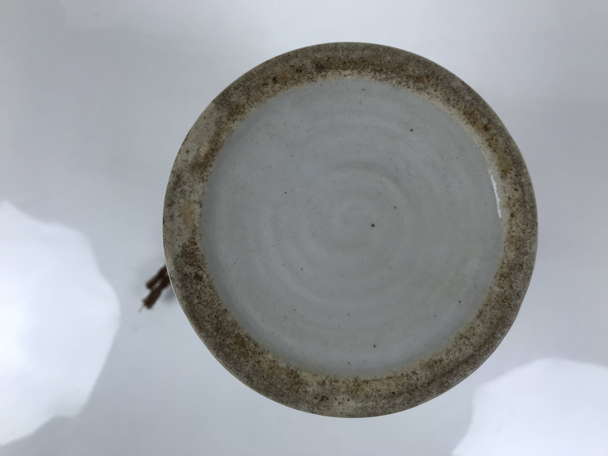 Japanese Ceramic Sake Bottle Kayoi-Tokkuri Vtg Gray Brown Kanji Sansha TS897