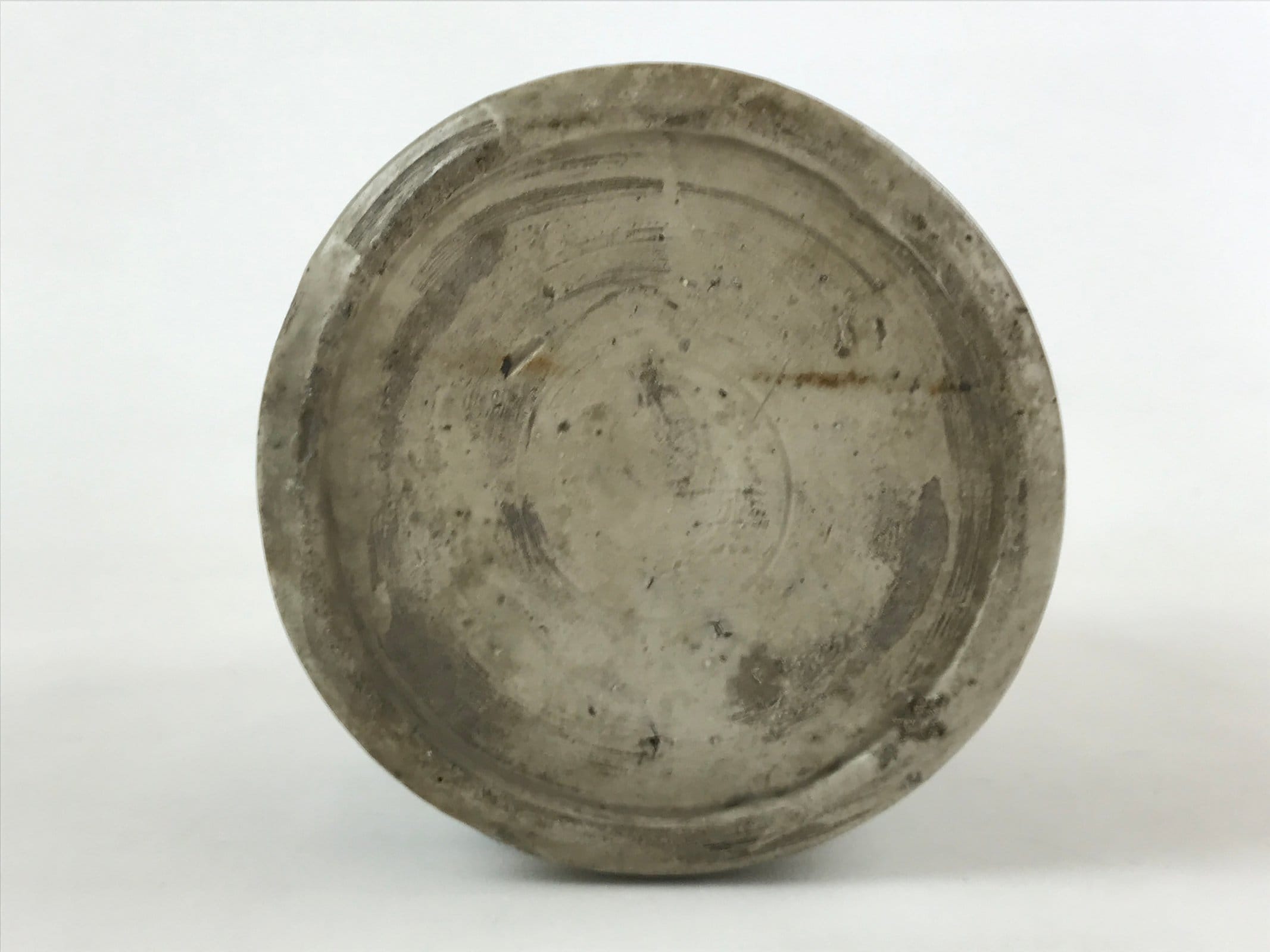 Japanese Ceramic Sake Bottle Kayoi-Tokkuri Vtg Gray Hand-Written Kanji TS576